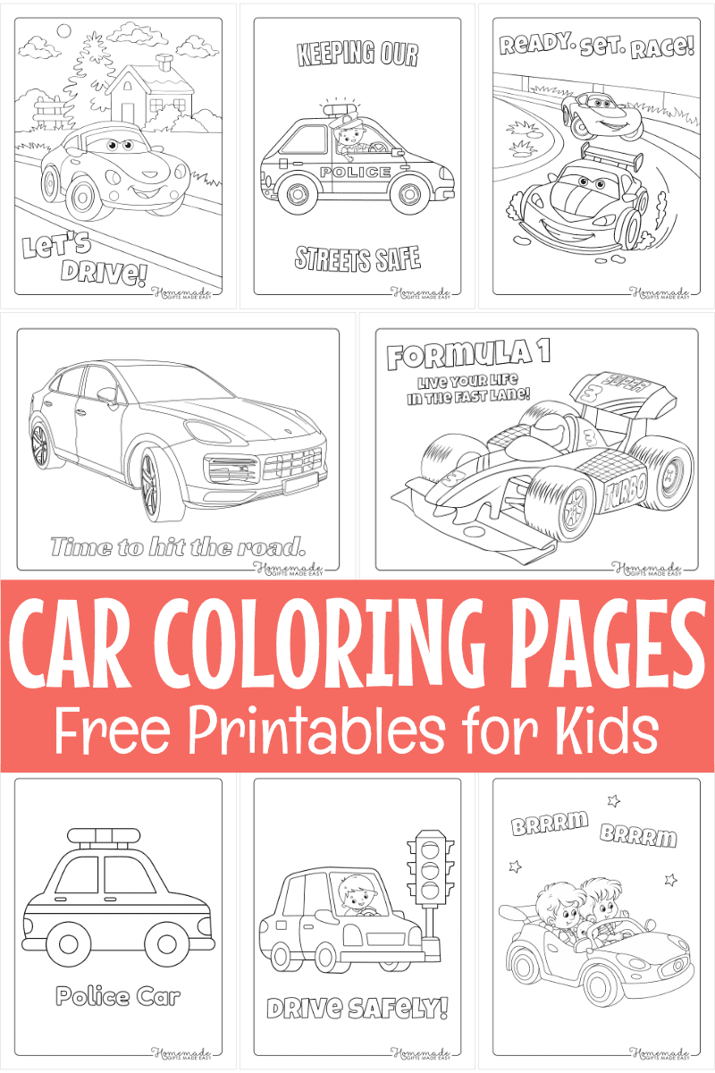 Race Car Free Coloring Pages