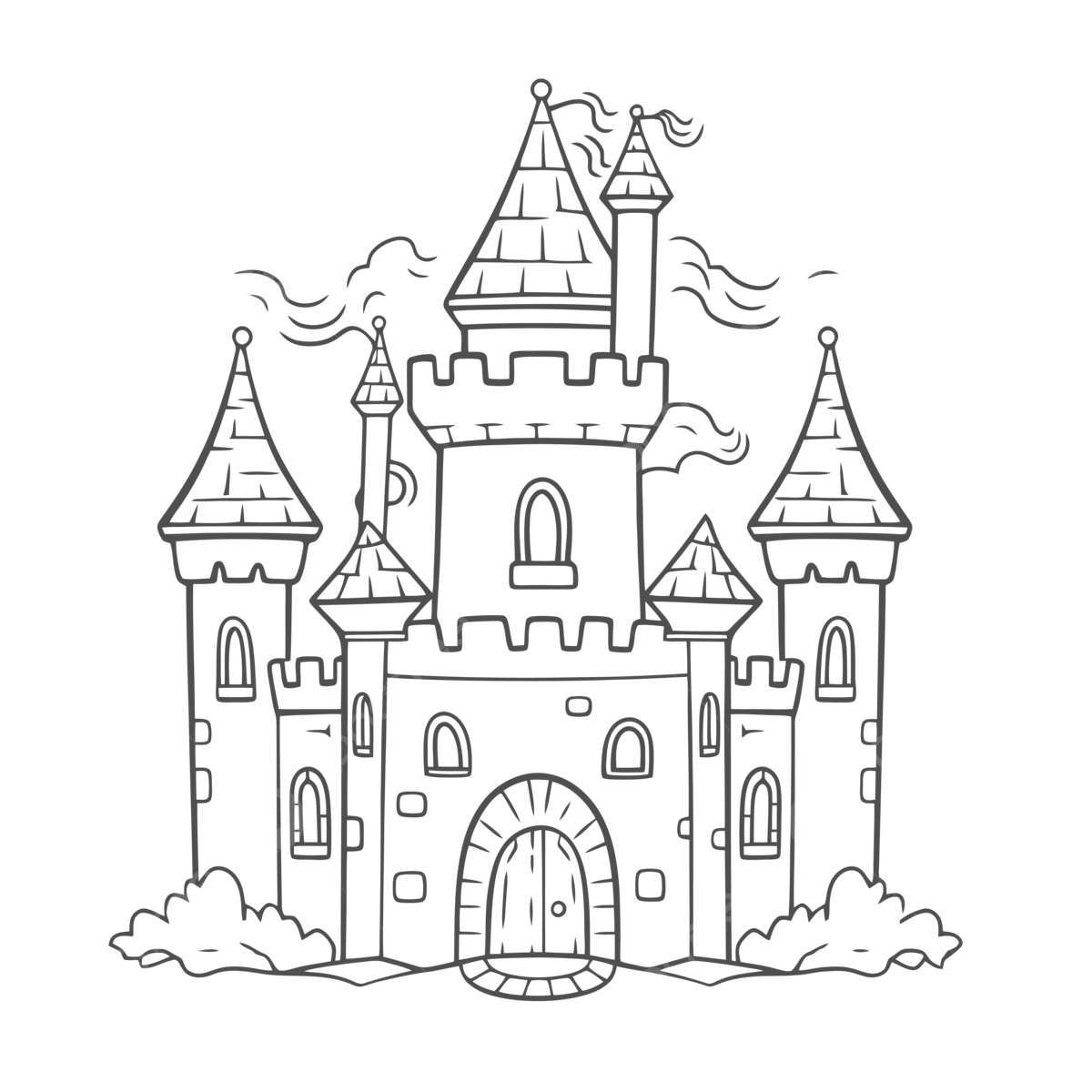 Free Printable Castle Coloring Pages For Kids Vector Castle Drawing Ring Drawing Kid Drawing PNG And Vector With Transparent Background For Free Download