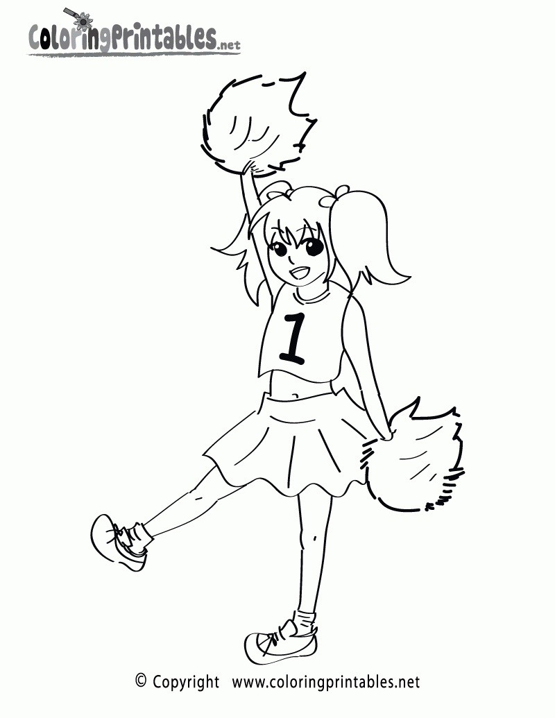 Free Printable Cheerleading Coloring Page
