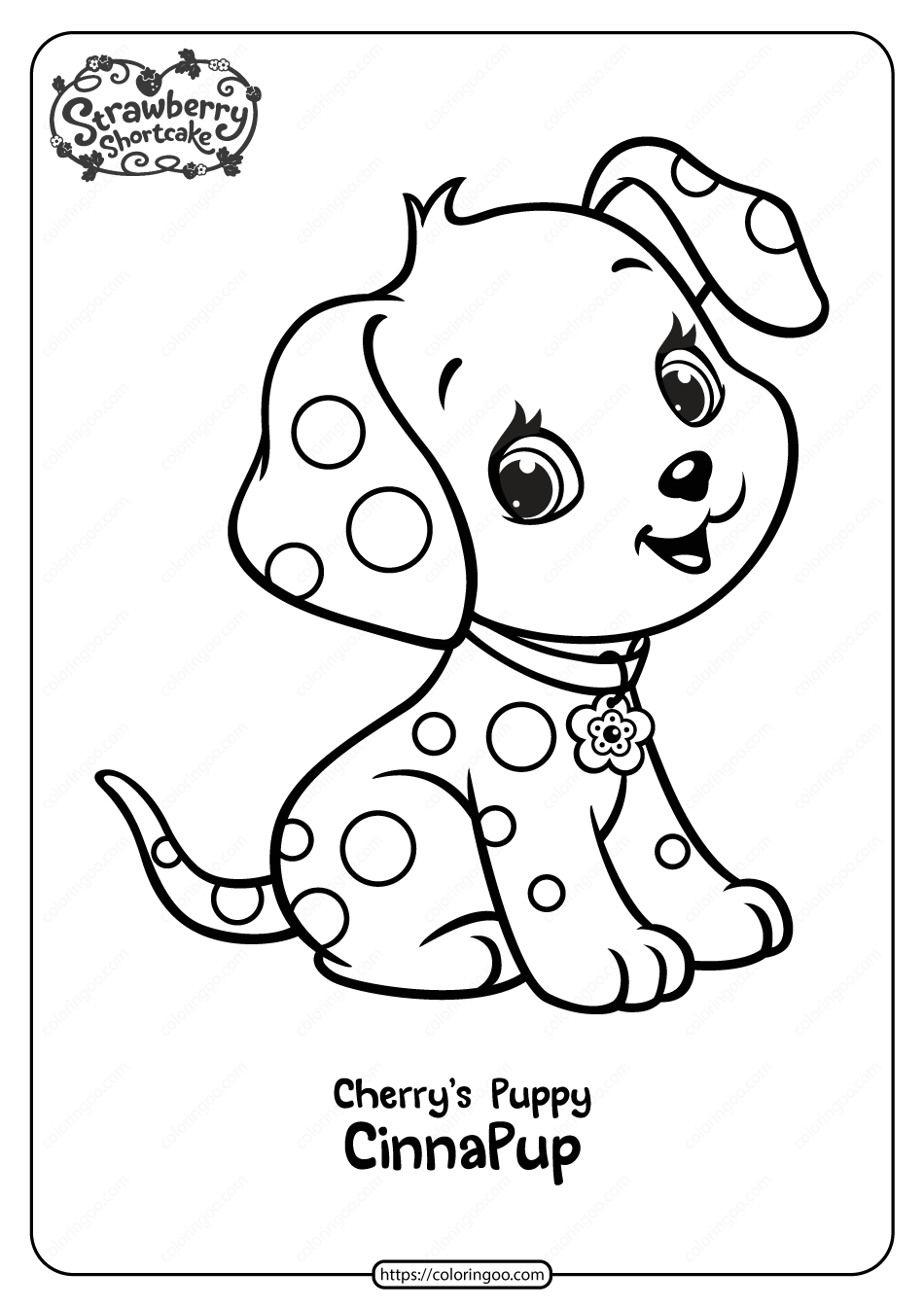 Free Printable Cherry s Puppy Cinnapup Coloring Page