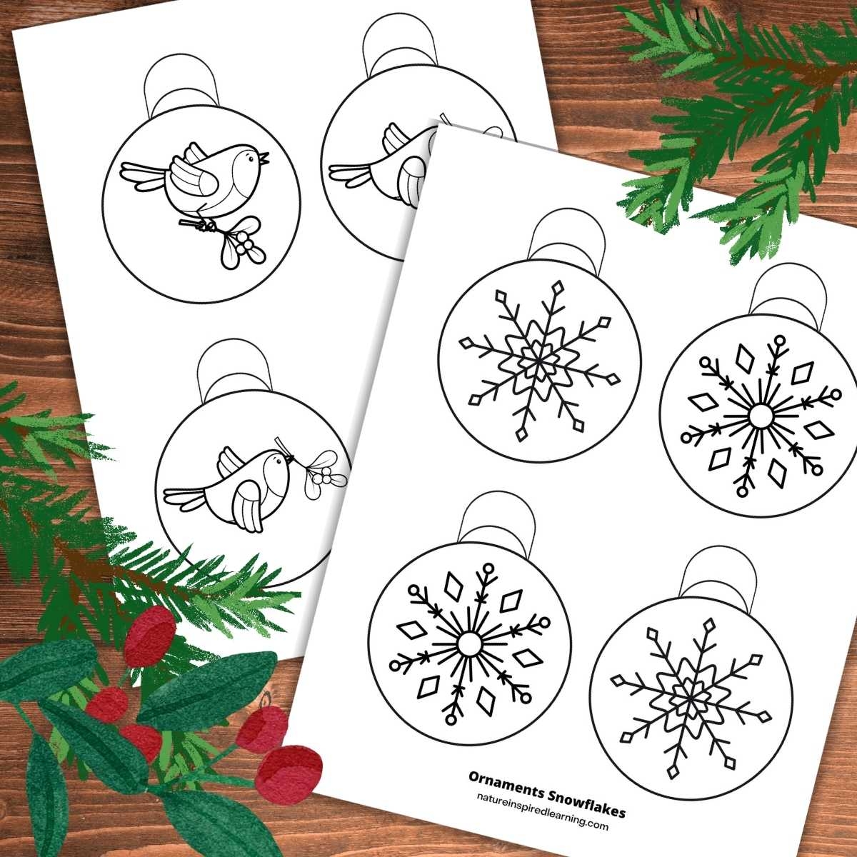 Printable Christmas Coloring Pages Ornaments