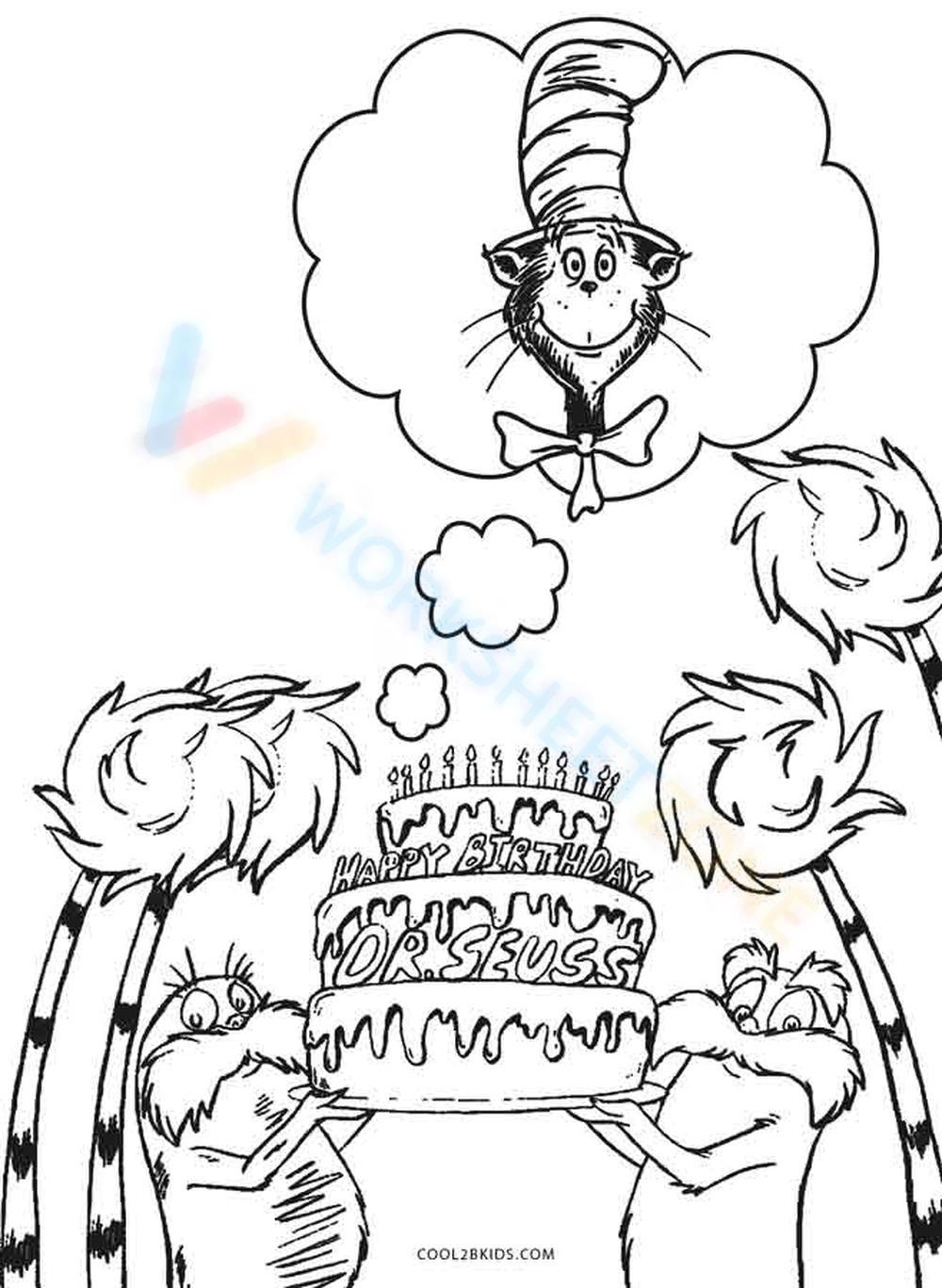 Free Printable Coloring Pages For Dr Seuss For All Ages Worksheets Library