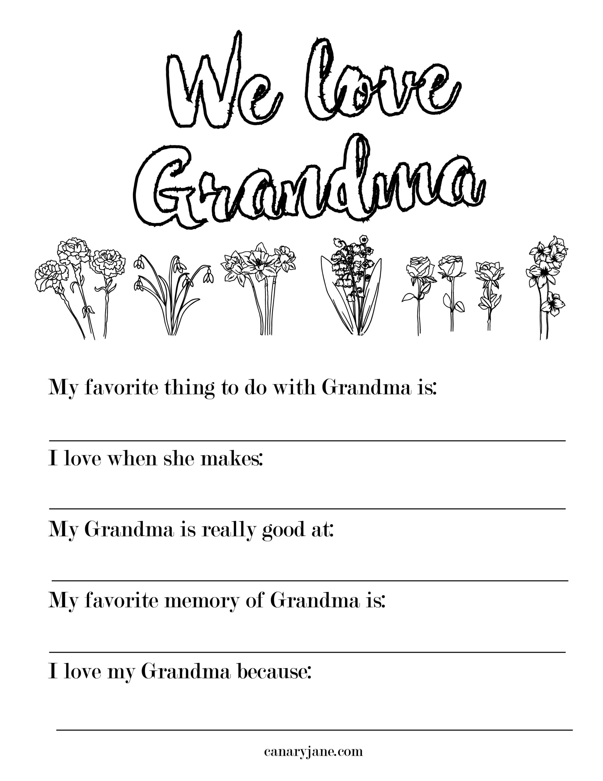 Free Printable Coloring Pages For Mothers Day And Grandma Canary 
