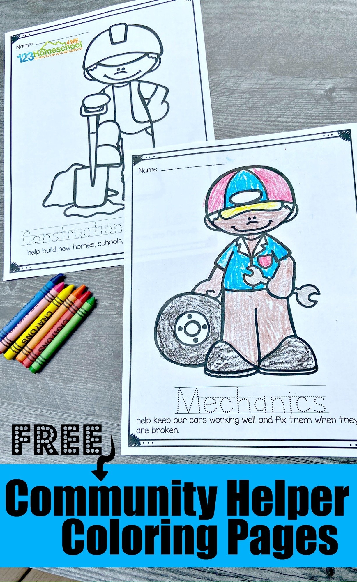  FREE Printable Community Helpers Coloring Pages 