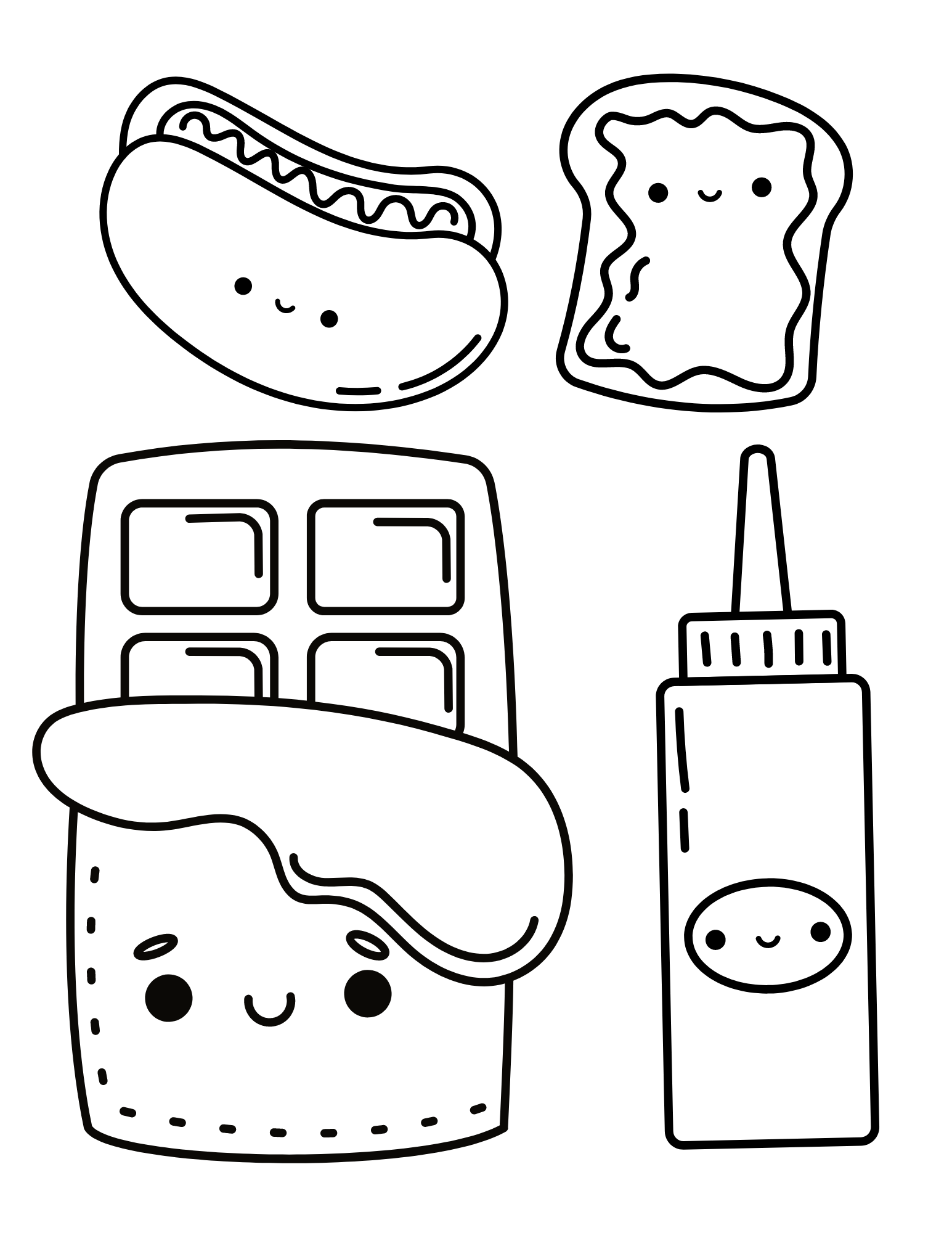 Food Printable Kawaii Cute Coloring Pages