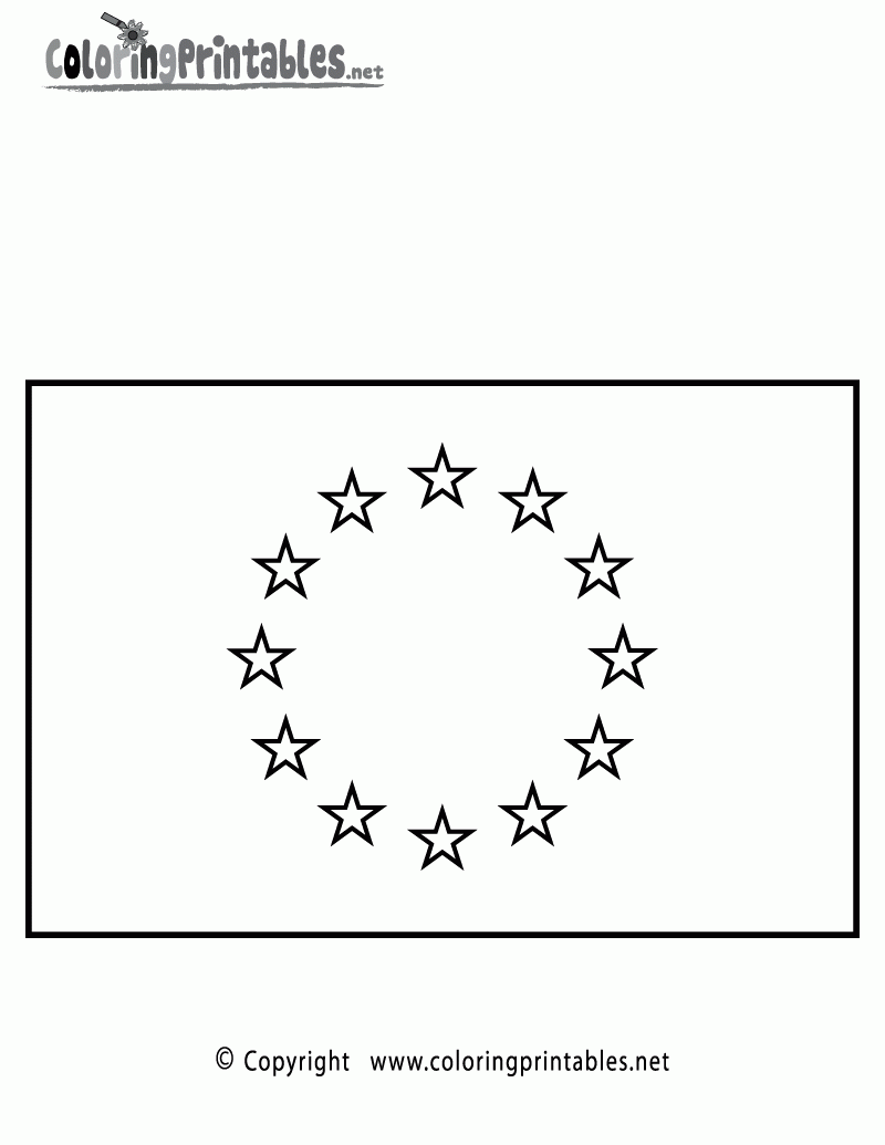 Free Printable European Union Flag Coloring Page