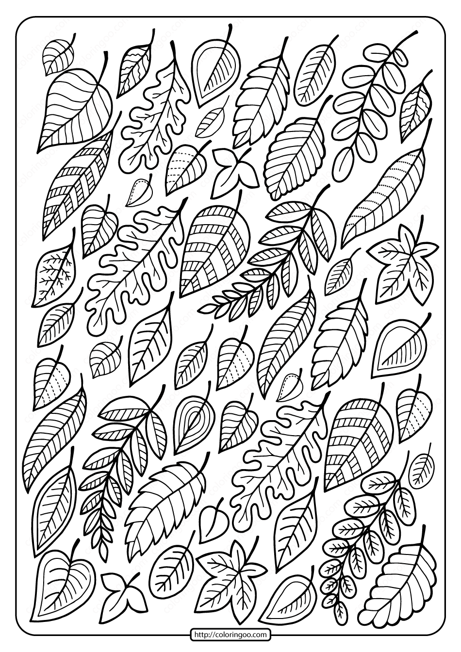 Coloring Pages Of Leaves Free Printables