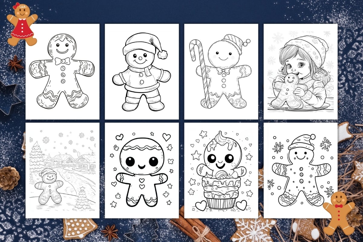 Gingerbread Man Coloring Page Free