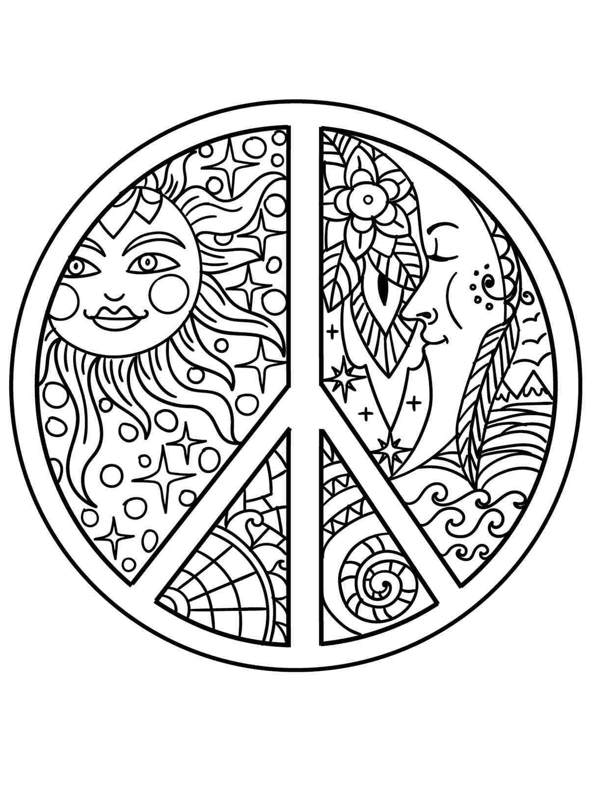 Hippie Coloring Pages Printable