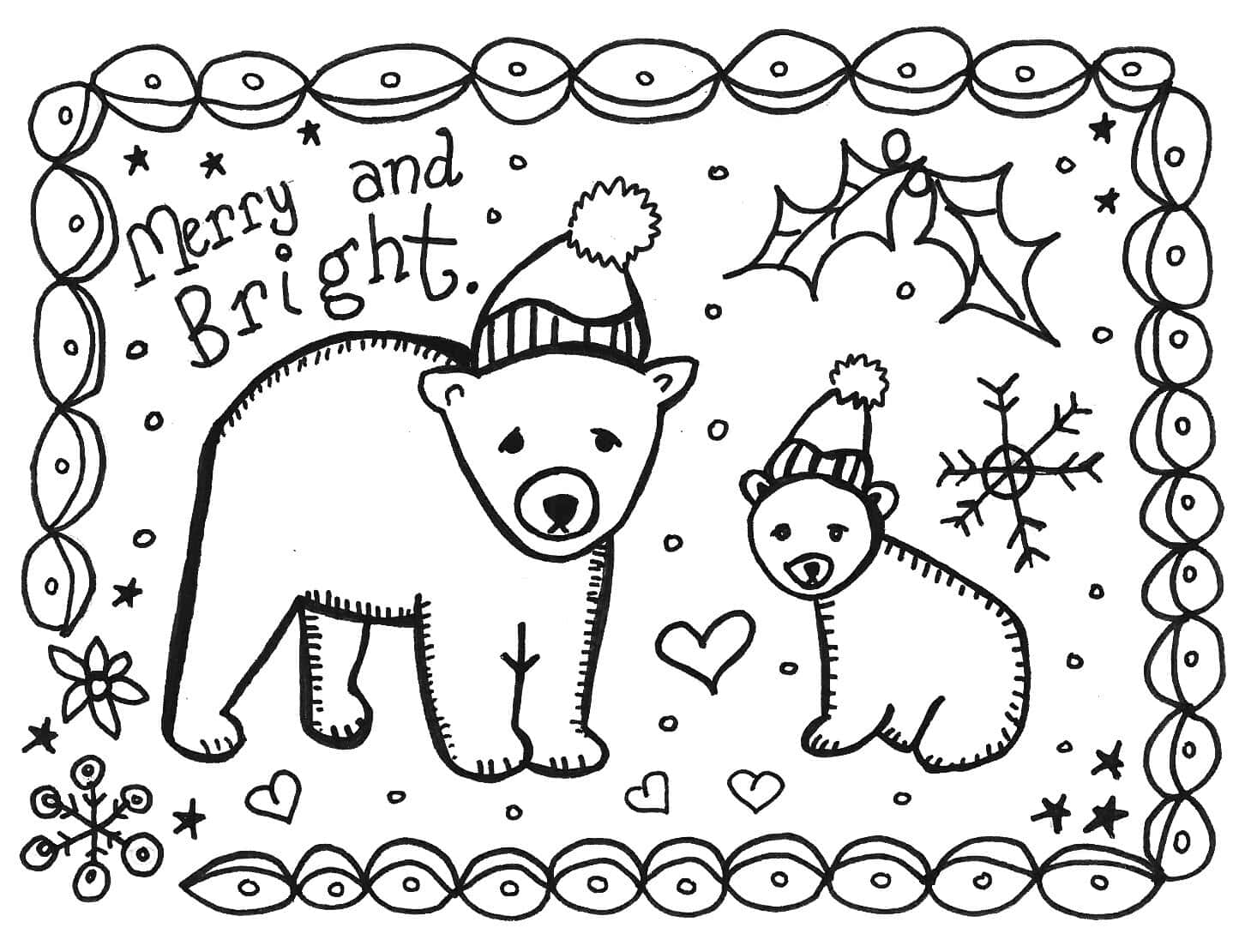 Free Printable Christmas Card Coloring Pages