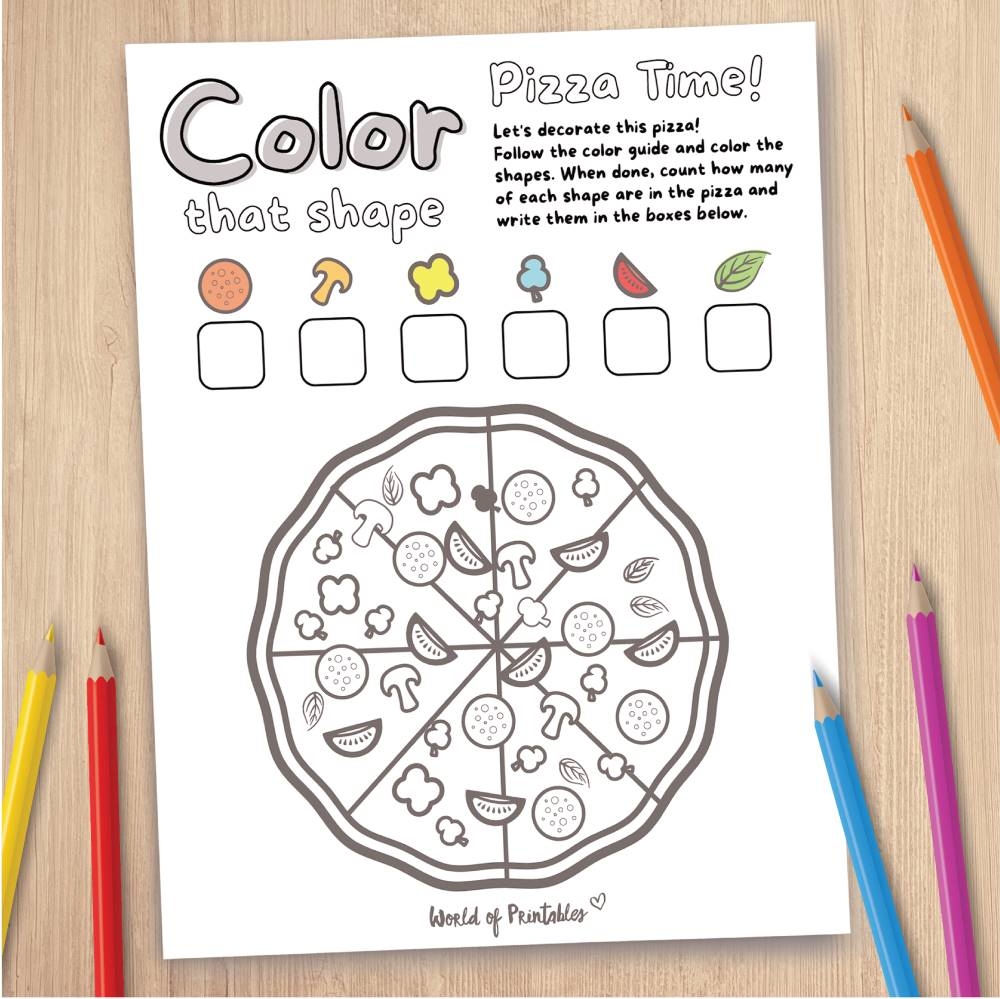 Pizza Coloring Page Printable