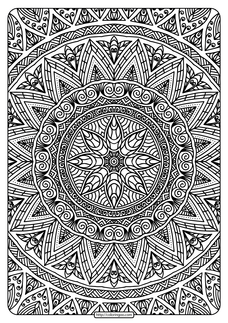 Free Coloring Mandala Pages Printable Adults