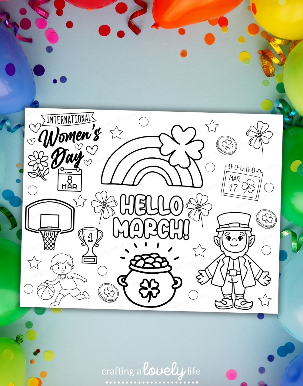 Printable March Coloring Pages