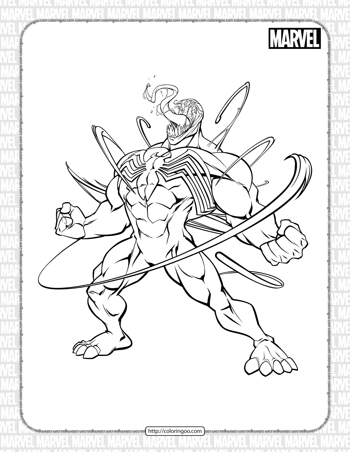 Free Printable Marvel Venom Coloring Pages