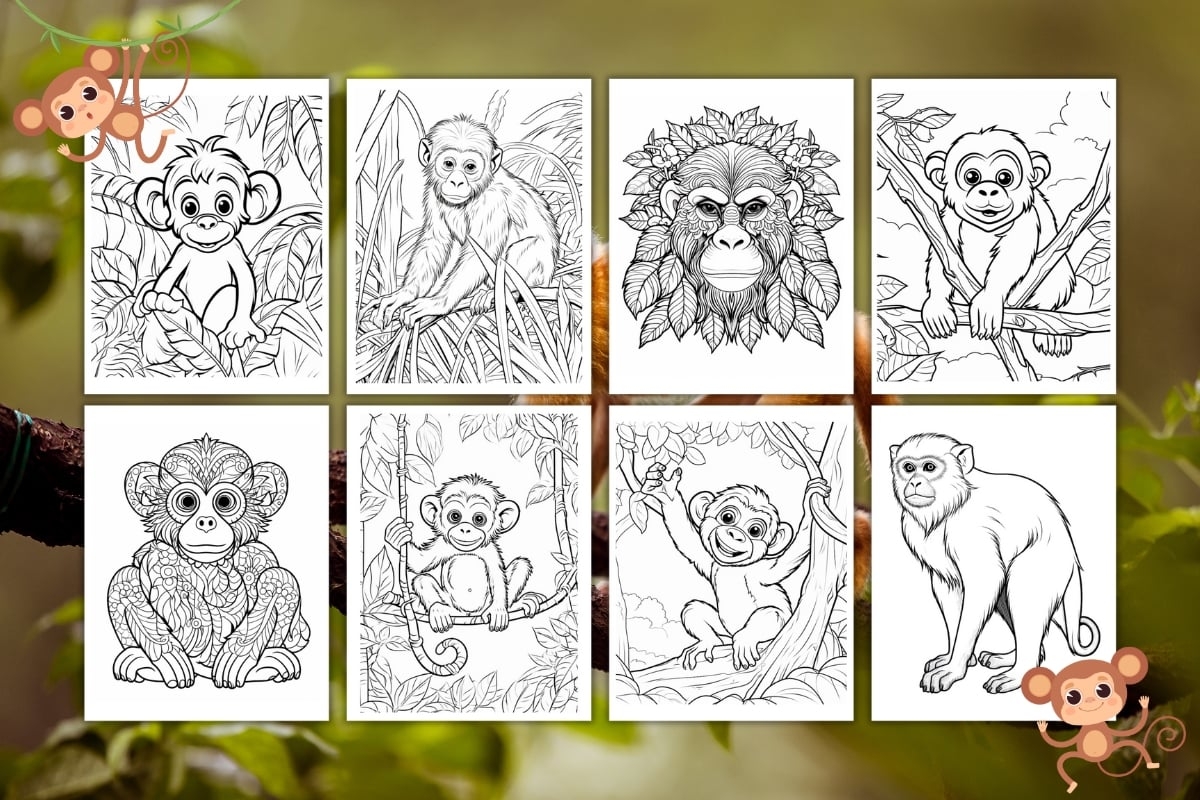 Free Printable Coloring Pages Monkeys