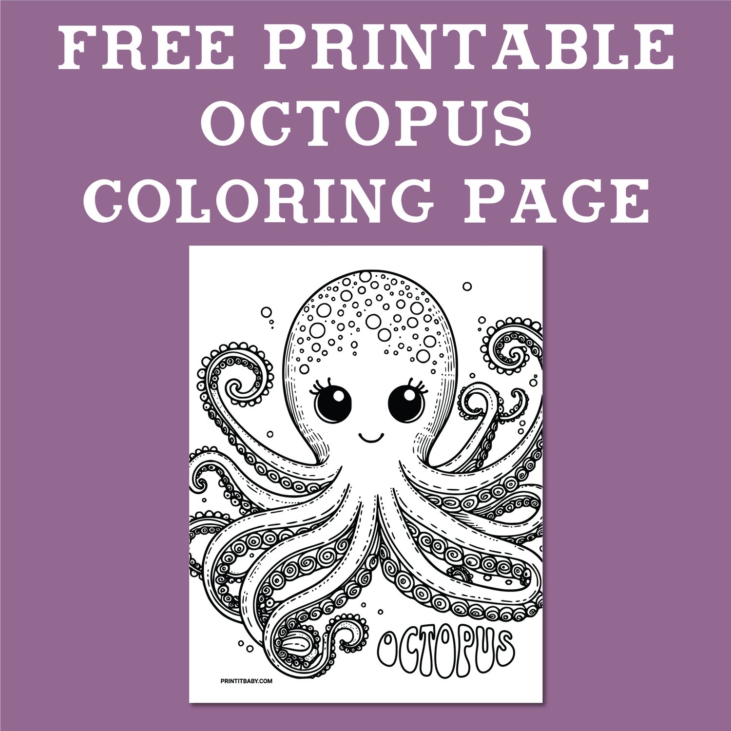 FREE Printable Octopus Coloring Page For Children