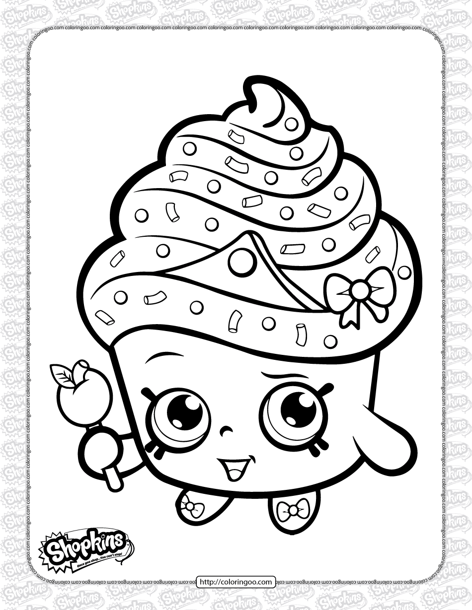 Free Printable Shopkins Cupcake Queen Coloring Page