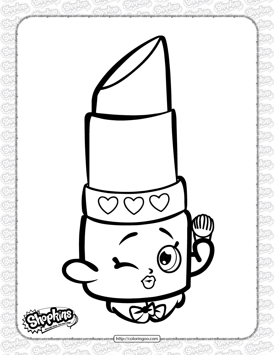 Free Printable Shopkins Lippy Lips Coloring Page