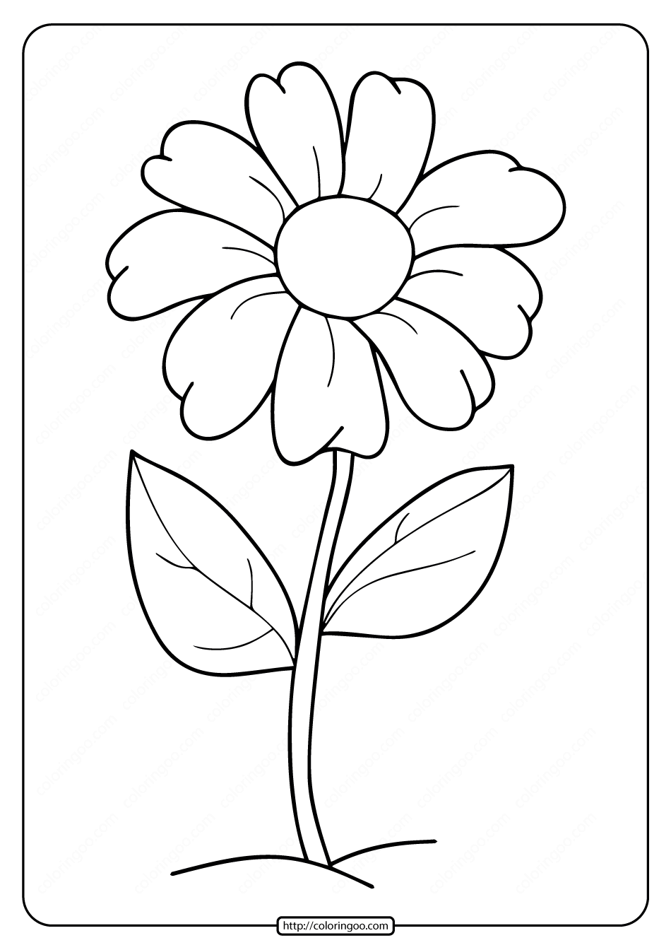 Easy Printable Flower Coloring Pages