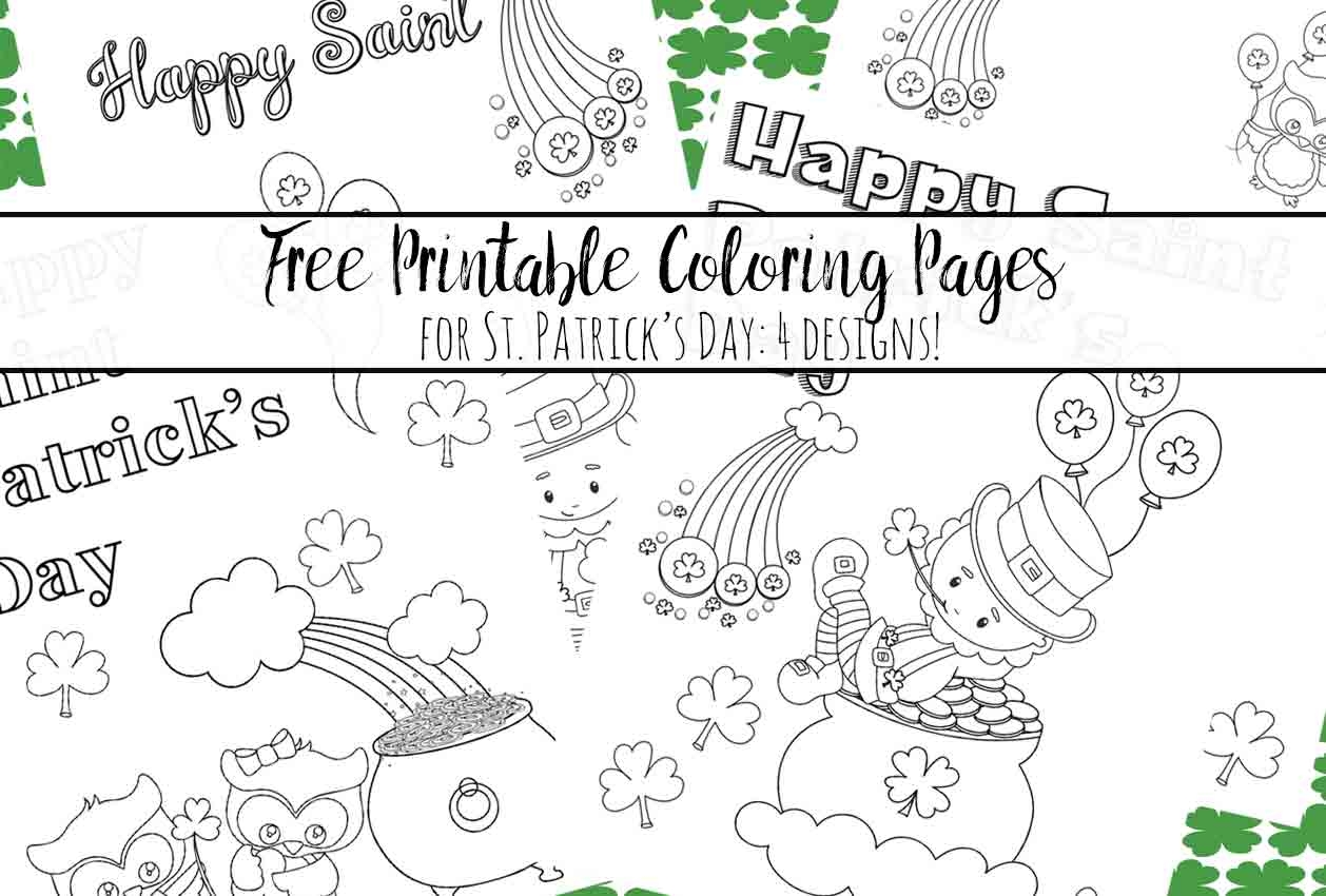 Free Printable St Patrick s Day Coloring Pages 4 Designs 