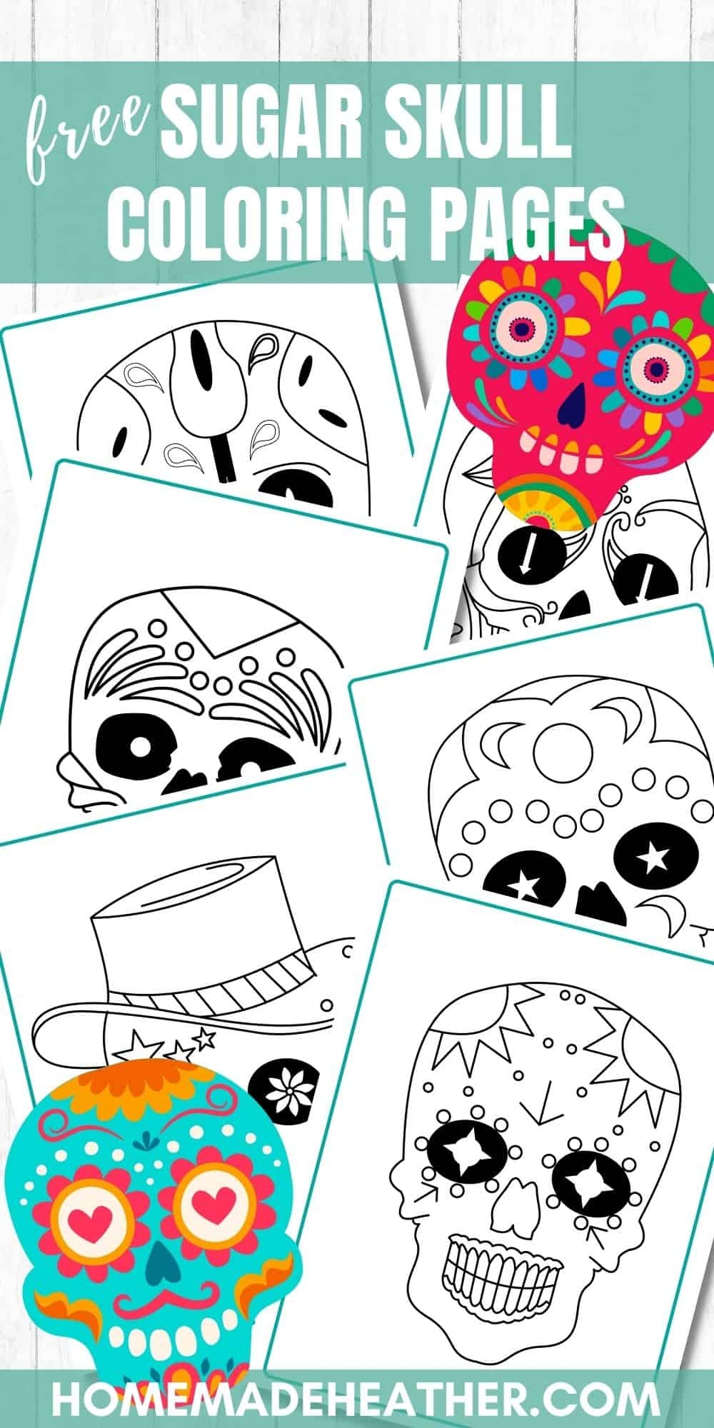 Free Printable Sugar Skull Coloring Pages Homemade Heather