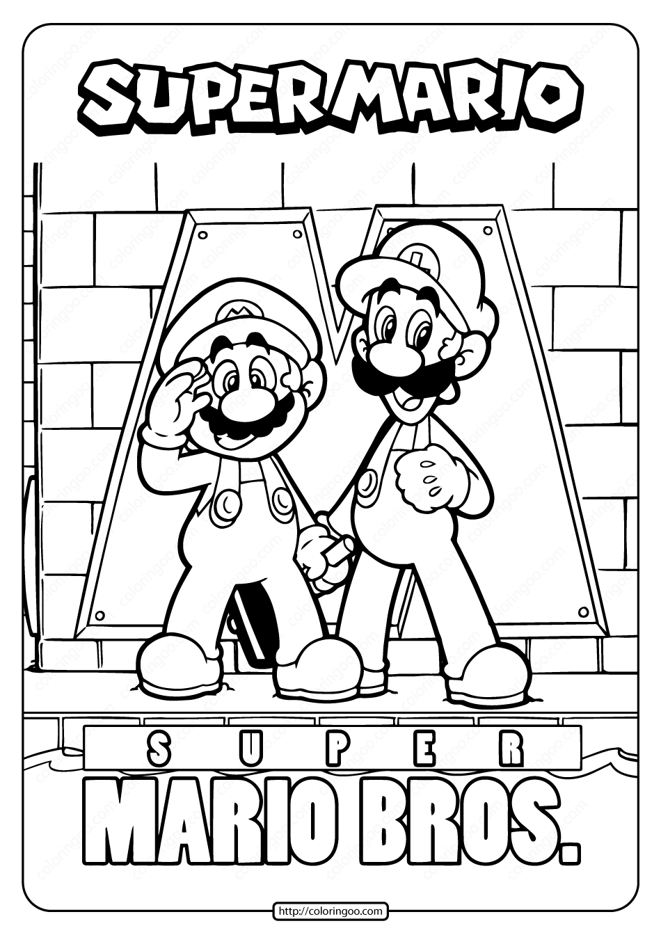 Mario And Luigi Coloring Pages Free