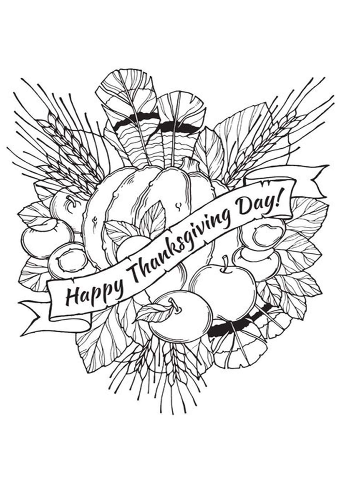 Free Printable Color Pages For Thanksgiving