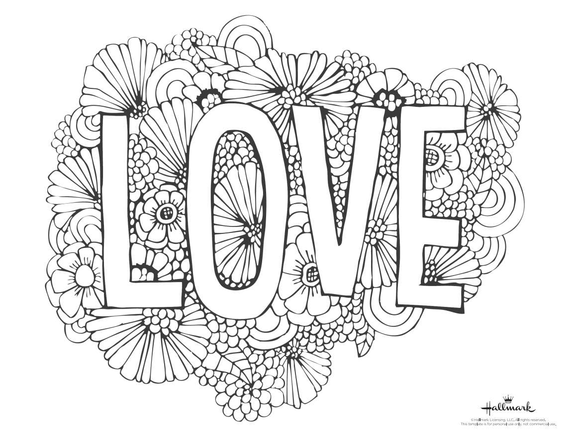 Free Printable Full Page Valentines Coloring Pages
