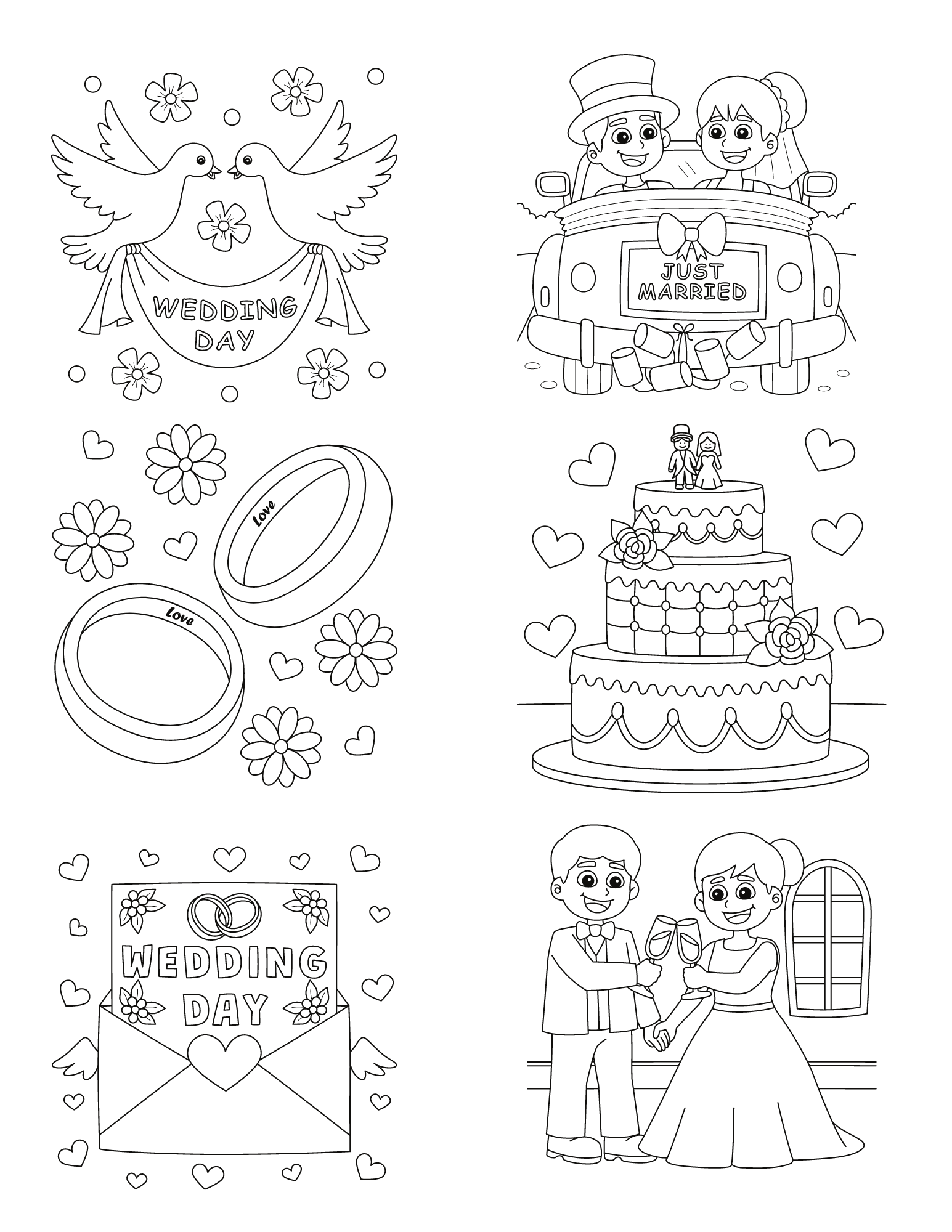 Wedding Coloring Pages Printables