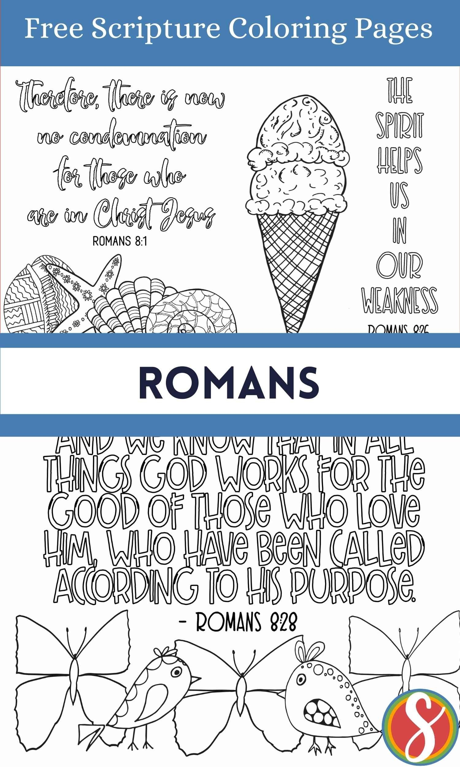 Free Romans Scripture Coloring Pages Stevie Doodles