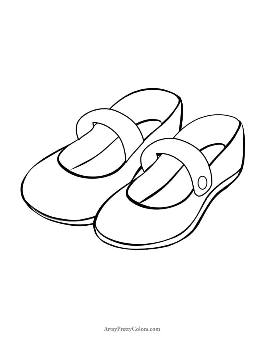 Free Shoes Coloring Pages Artsy Pretty Colors