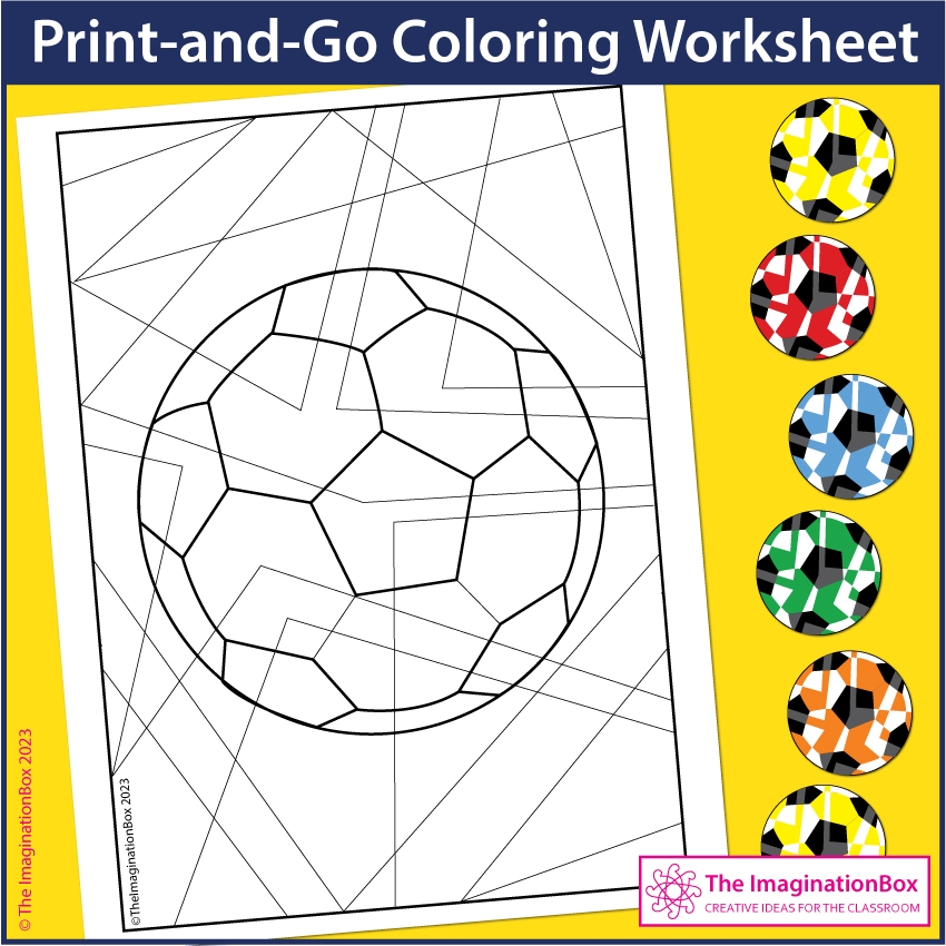 Free Soccer Football Coloring Pages Abstract Art Activity The Imagination Box
