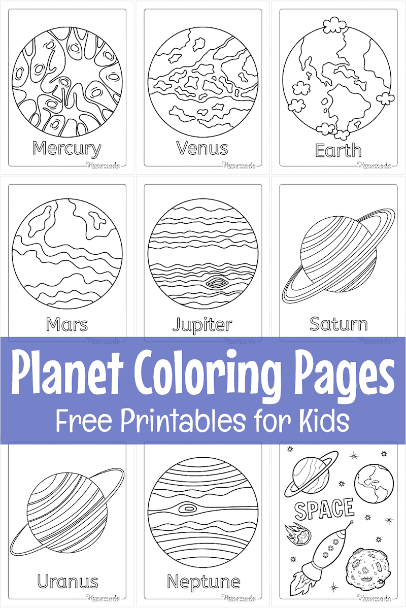 Free Space Coloring Pages PDF Printables 
