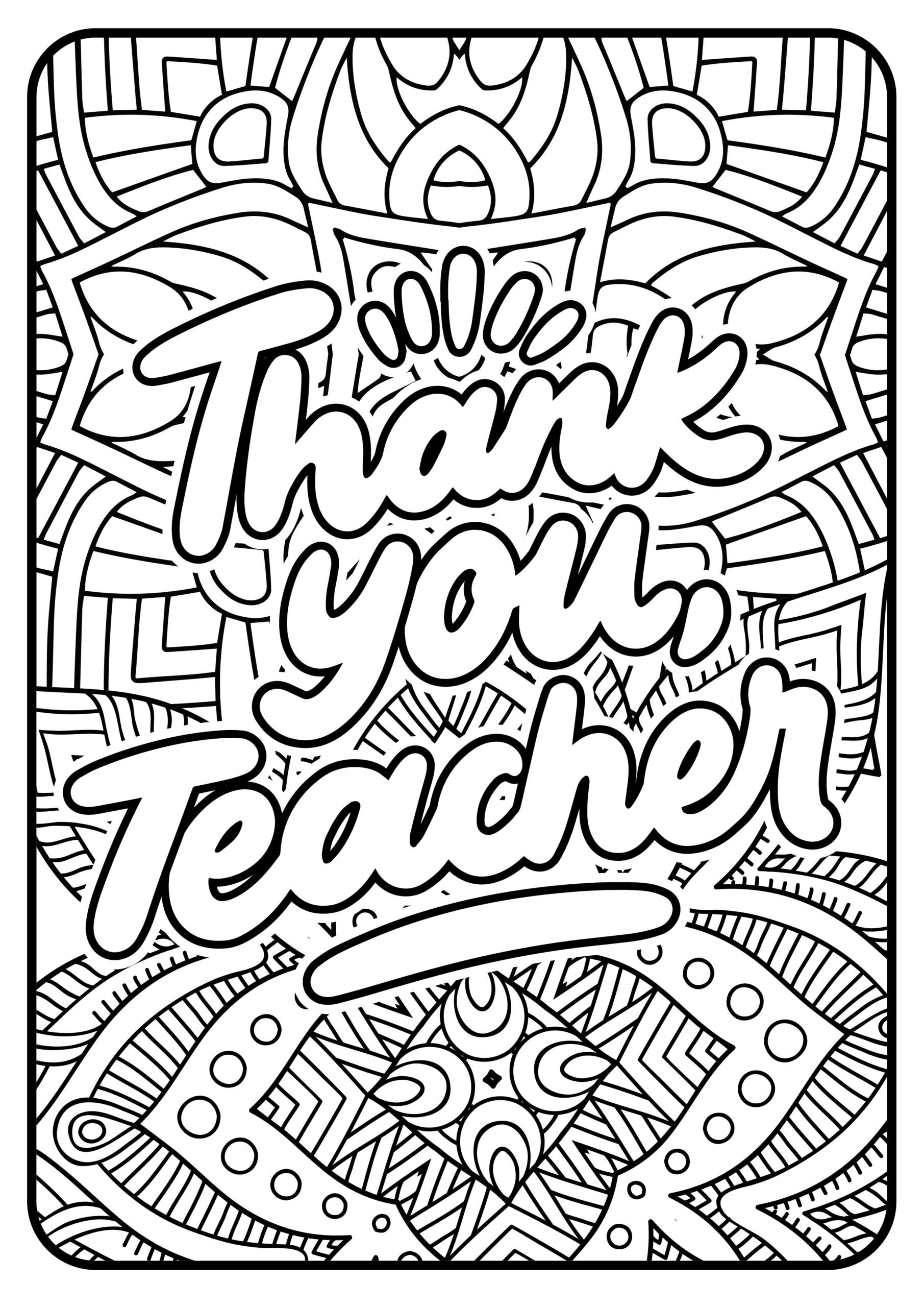 Free Teacher Appreciation Coloring Pages Play Party Plan