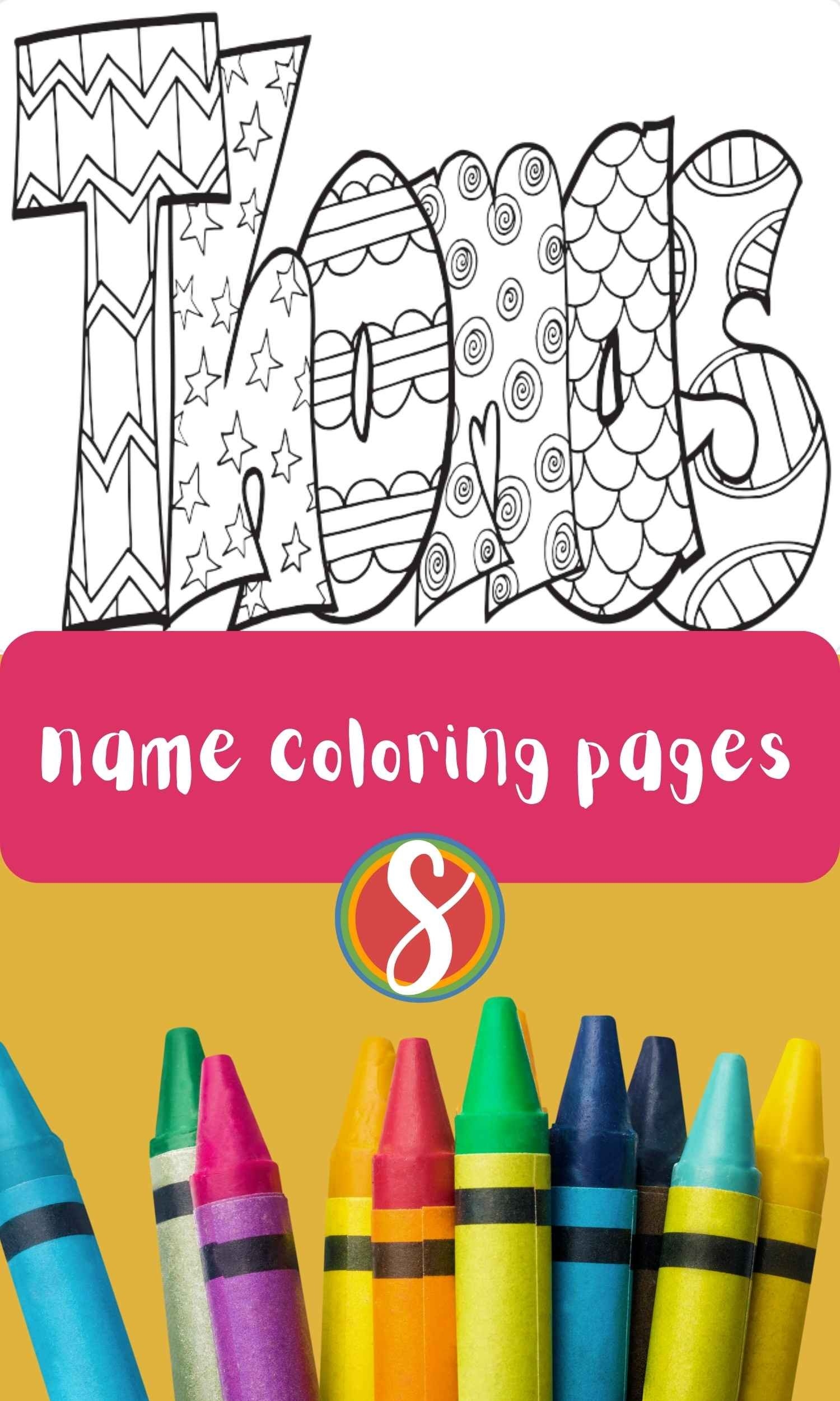 Free THOMAS Name Coloring Page Printable Stevie Doodles