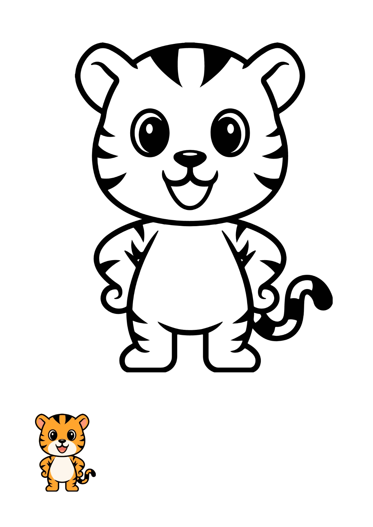 Free Tiger Cub Coloring Page Template To Edit Online