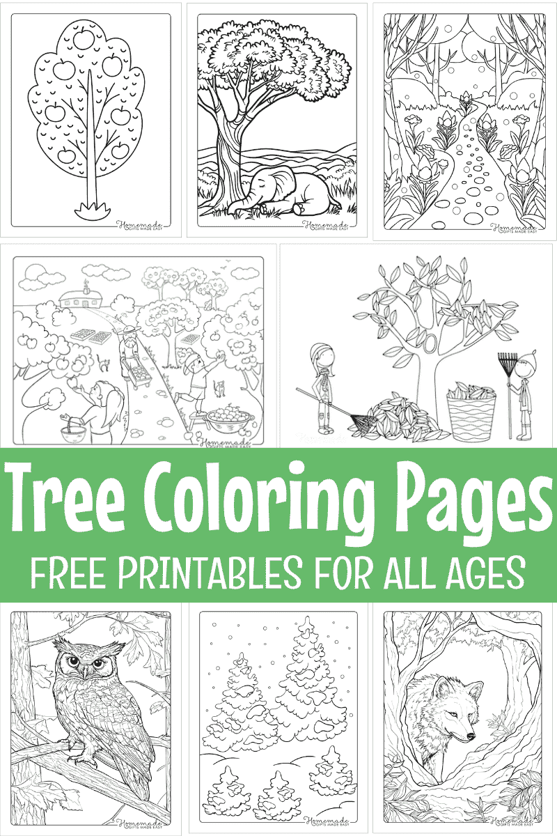 Free Tree Coloring Pages PDF Printables 