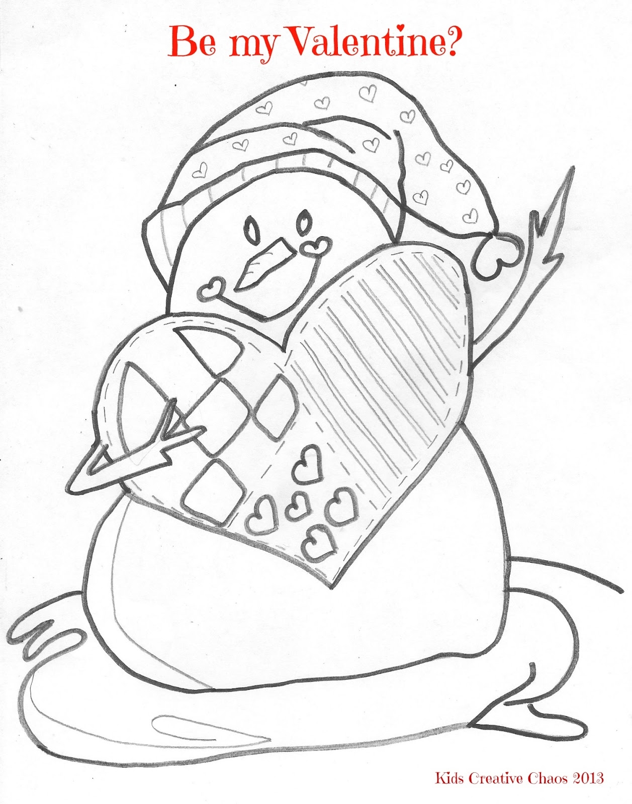 Printable Valentines Coloring Page