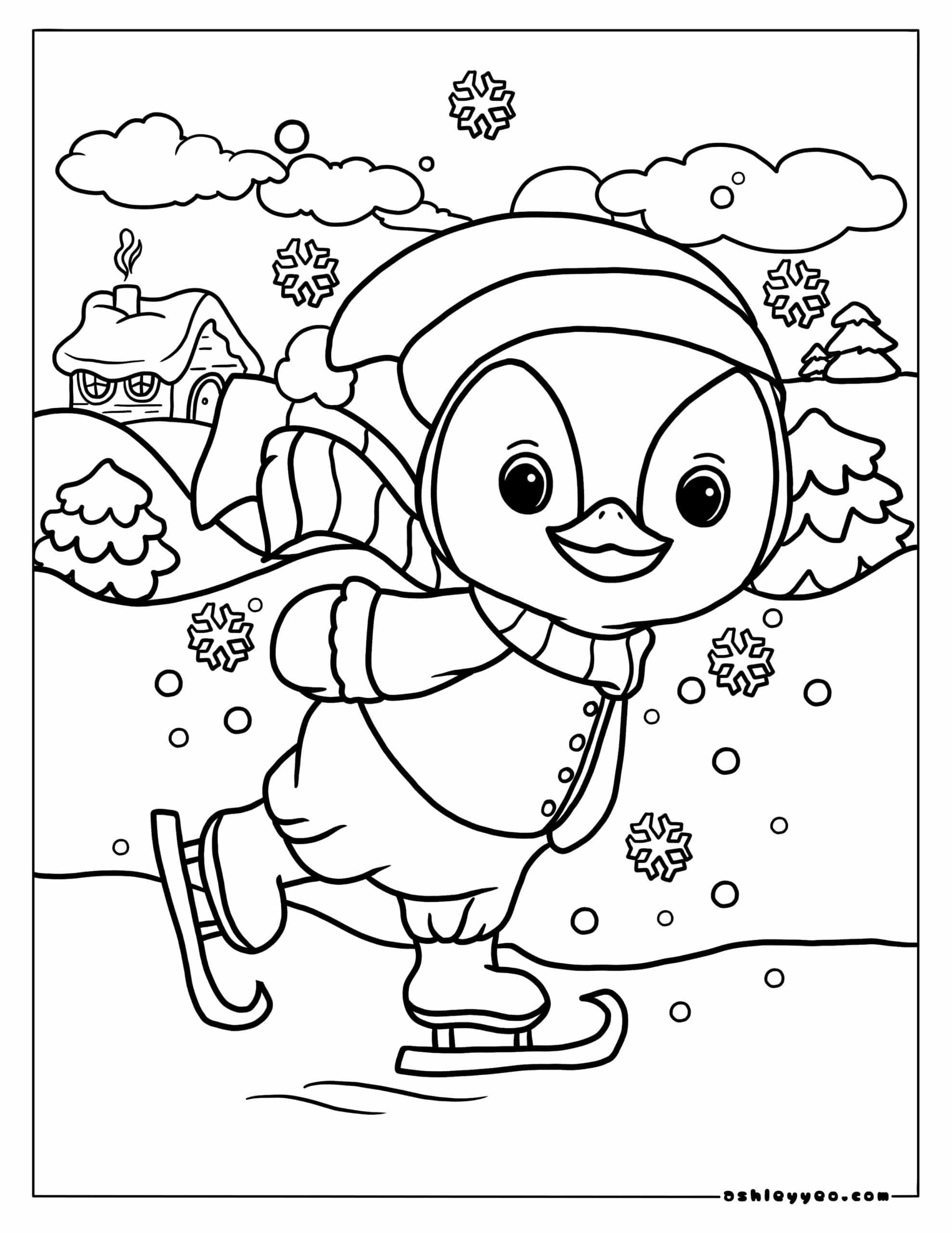 Free Winter Coloring Pages For Kids Ashley Yeo