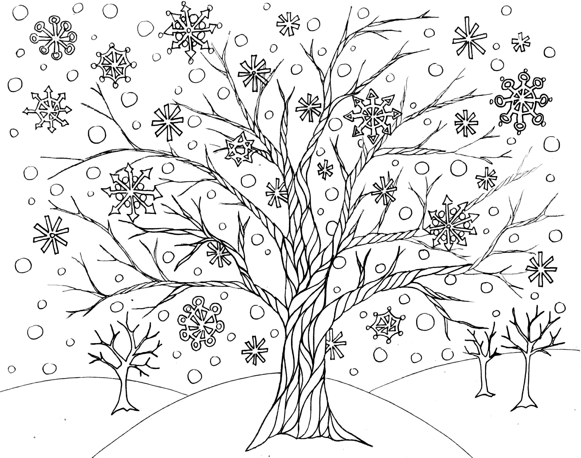 Trees Printable Coloring Pages