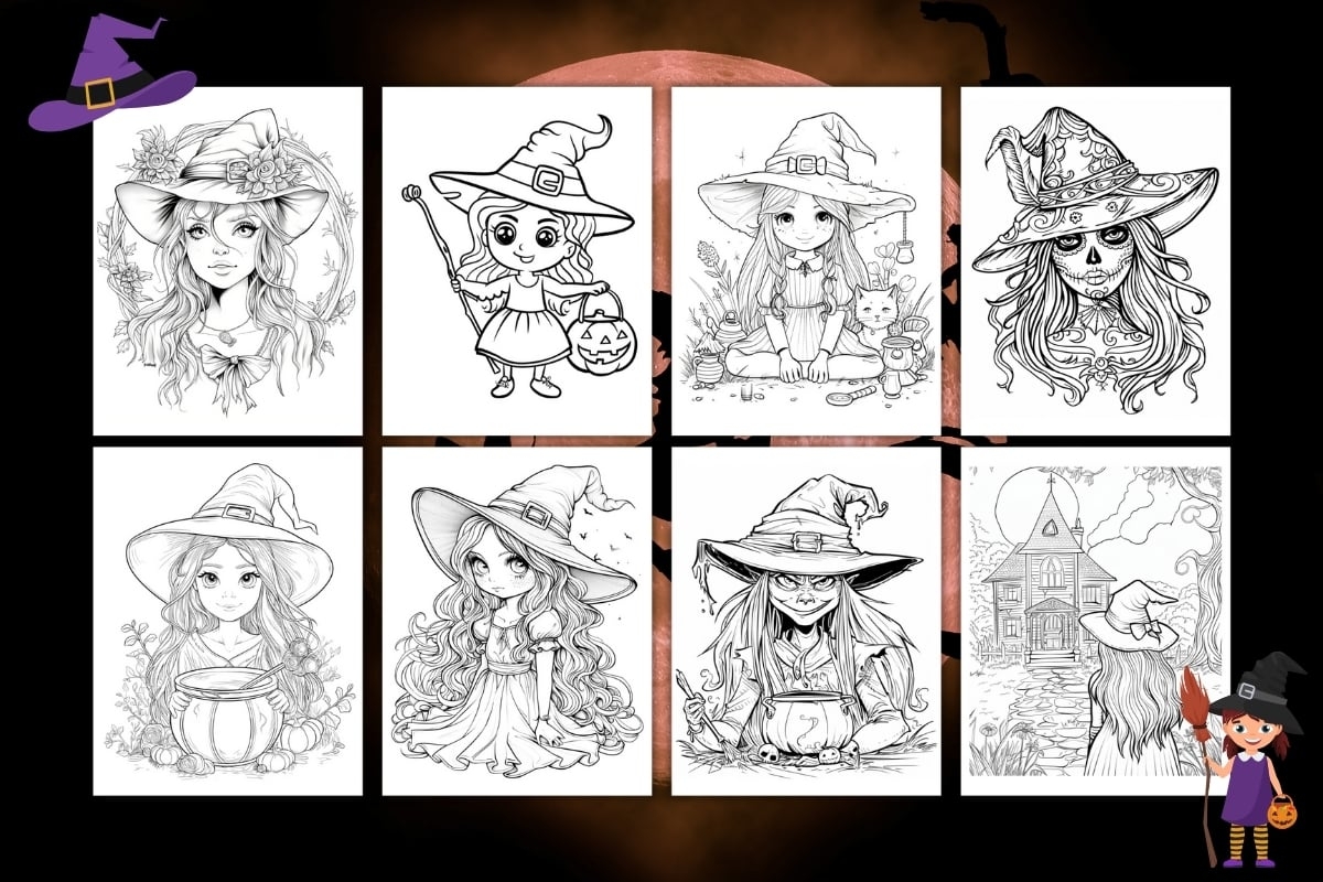 Witchy Coloring Pages Free