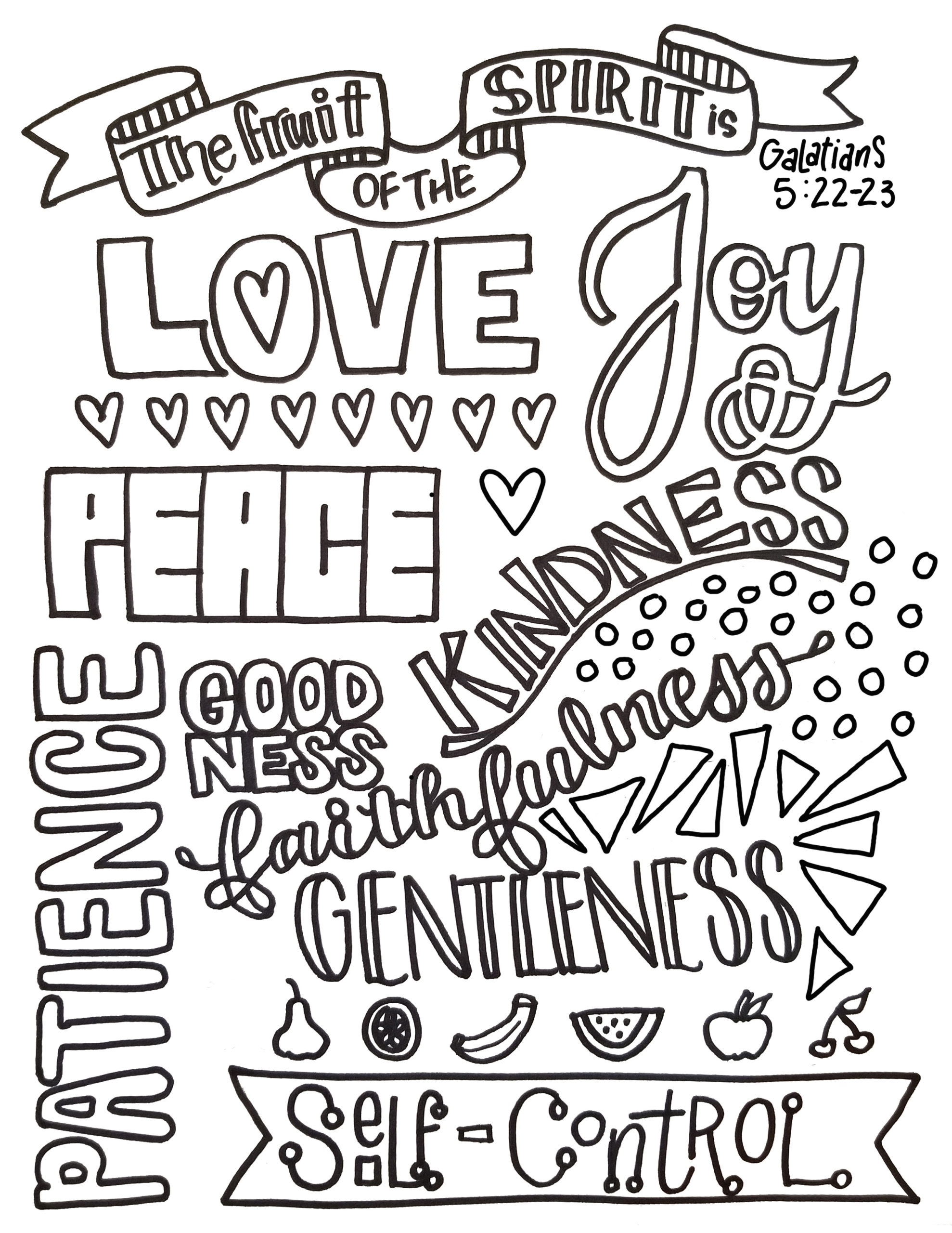 Fruit Of The Spirit Coloring Page