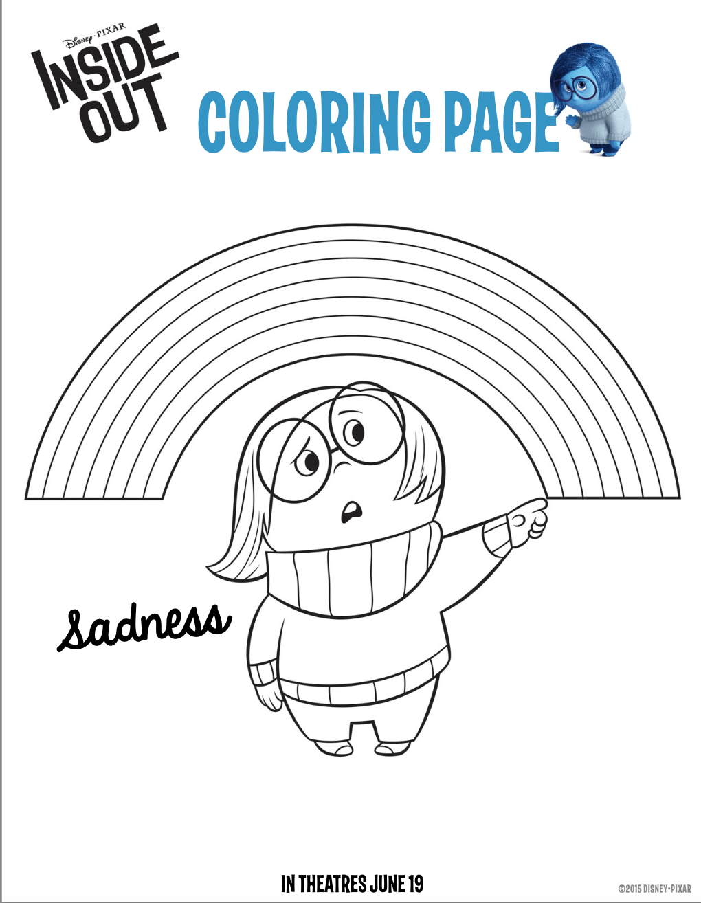 Inside Out Free Printable Coloring Pages
