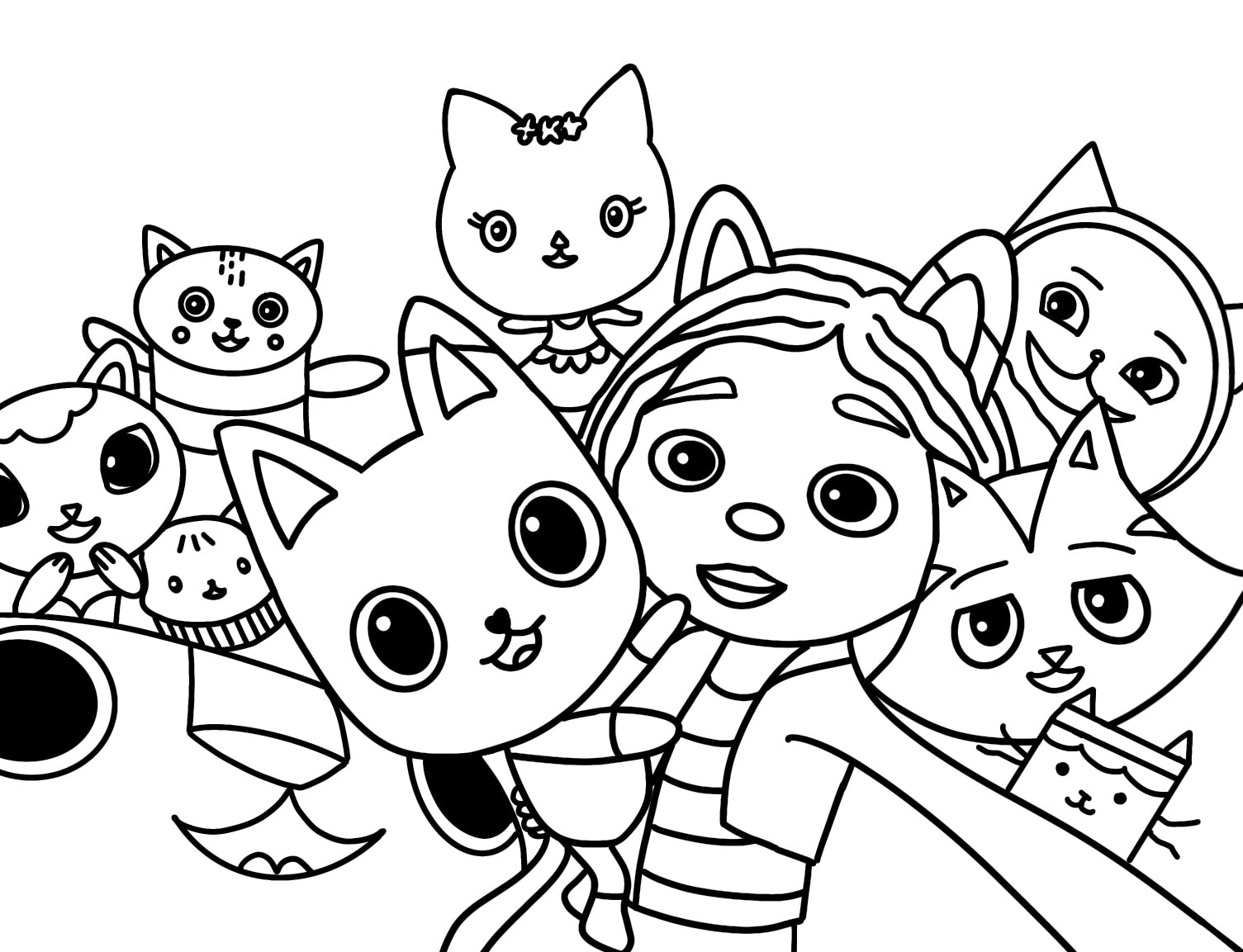 Gabby's Dollhouse Free Coloring Pages