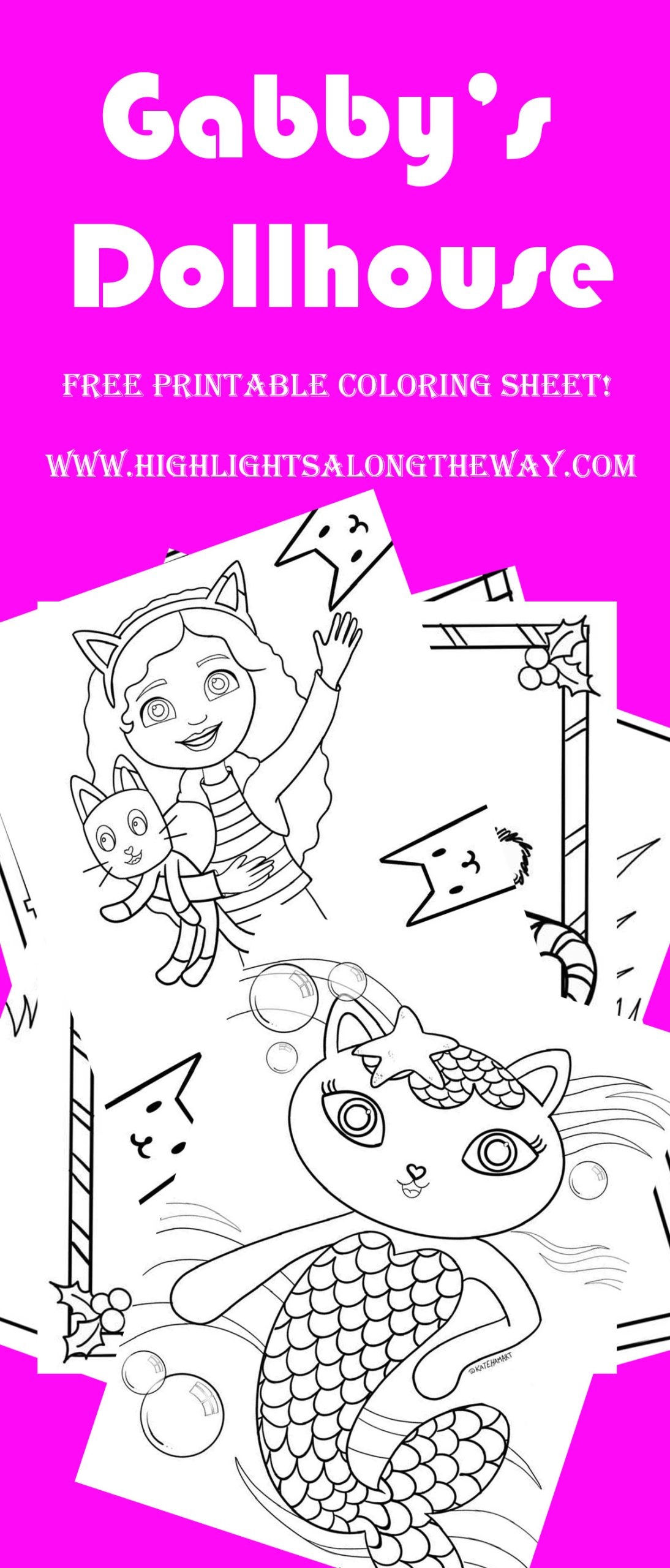 Gabby s Dollhouse Printable Coloring Activity Sheets