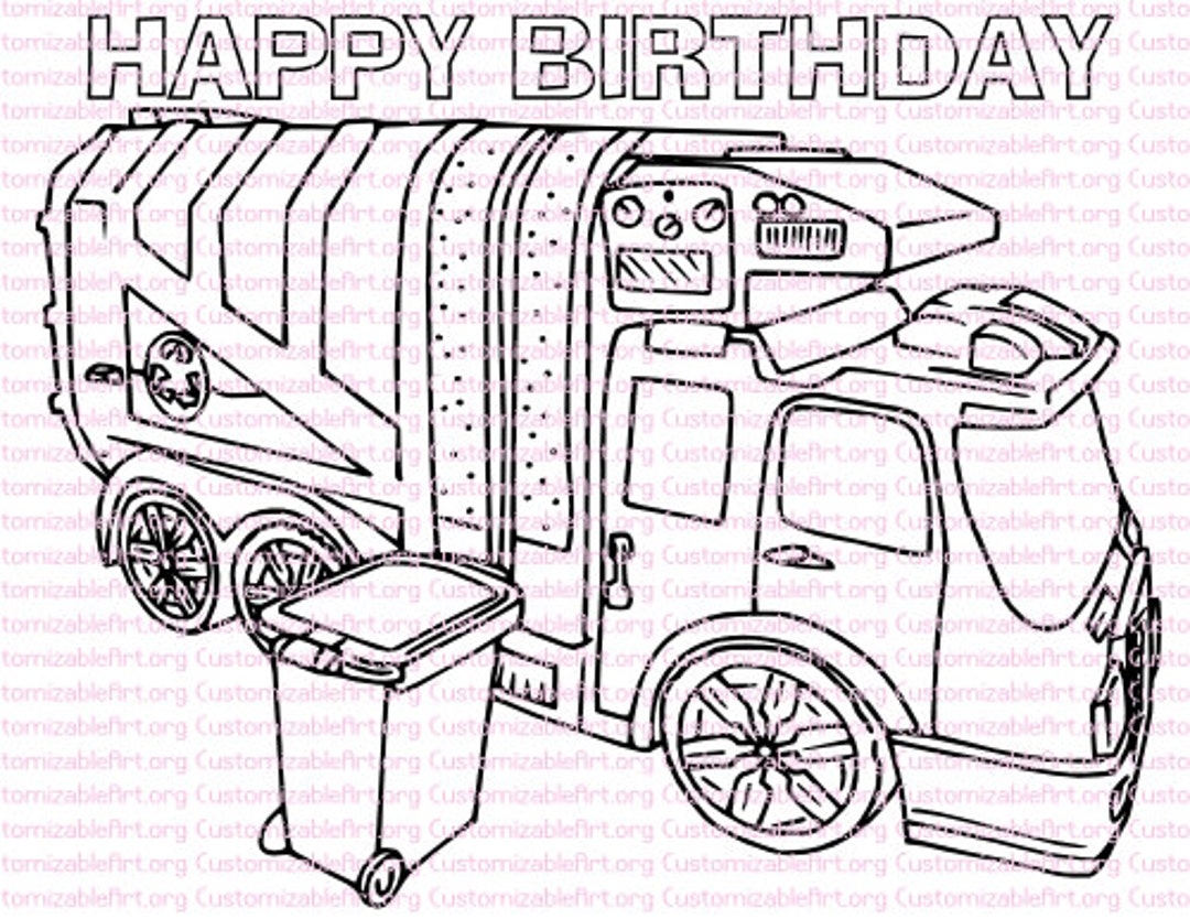 Garbage Truck Birthday Party Printables Garbage Truck Coloring Page Birthday Party Favors Rubbish Trash Truck Party Supplies Download PDF Etsy UK