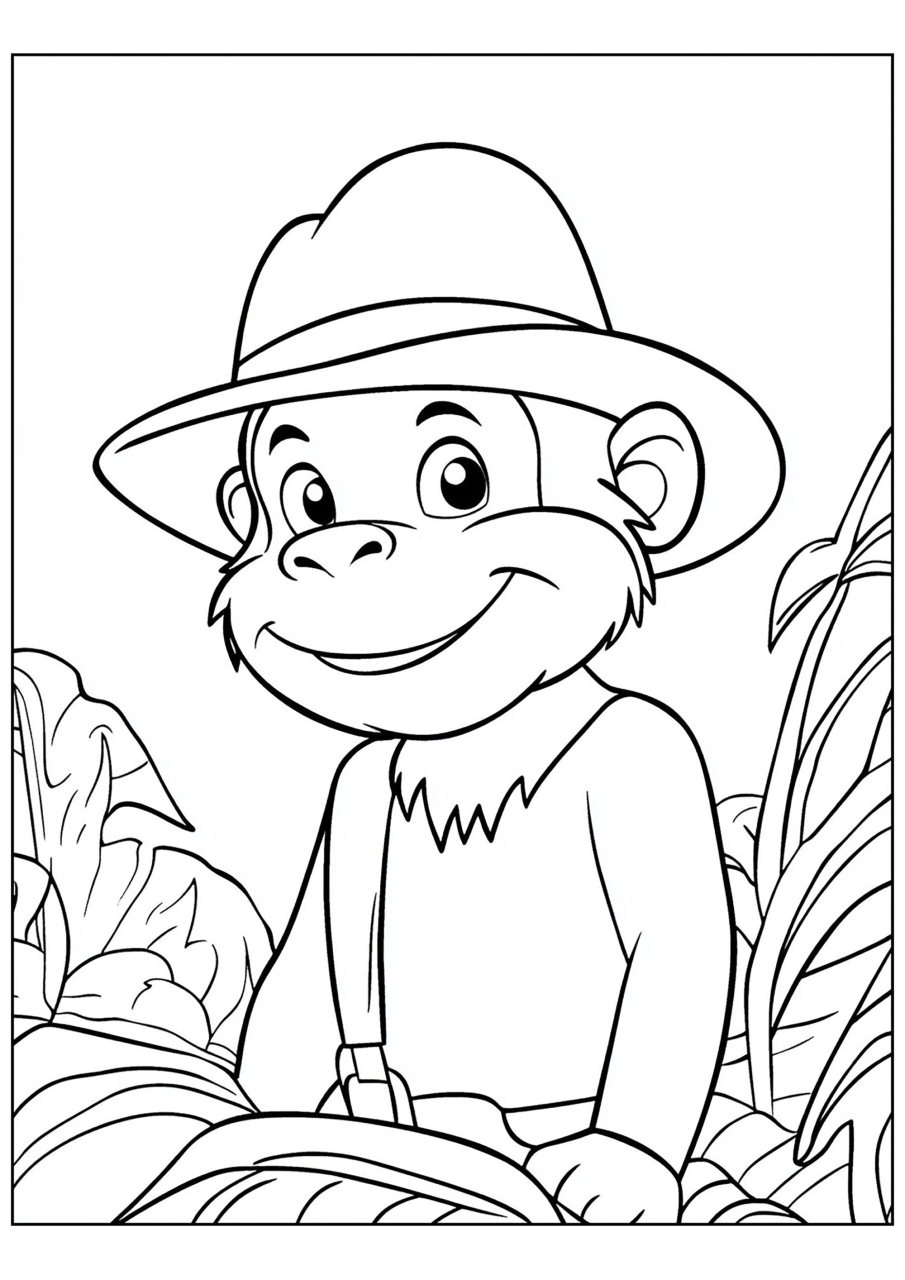 George In Adventurer s Gear Curious George Coloring Pages