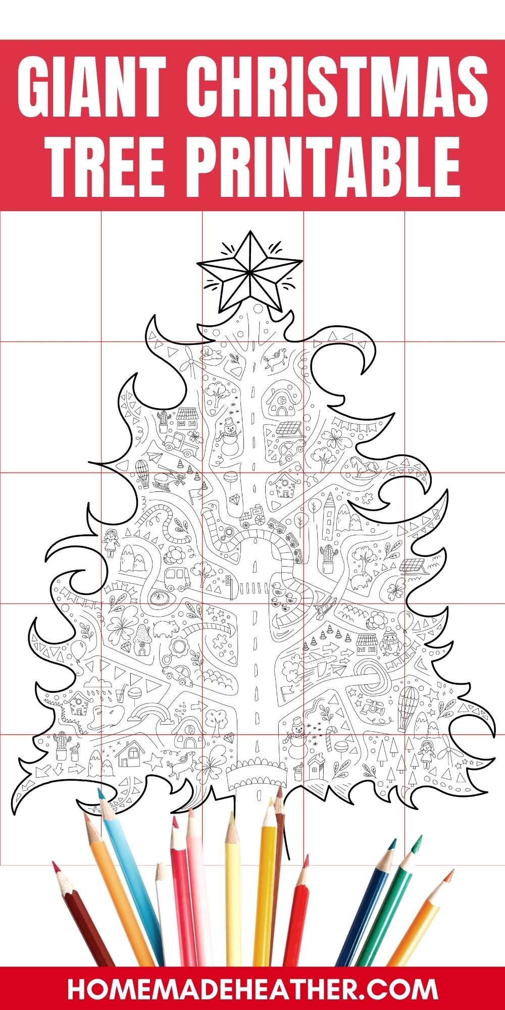 Giant Christmas Tree Printable Activity Homemade Heather
