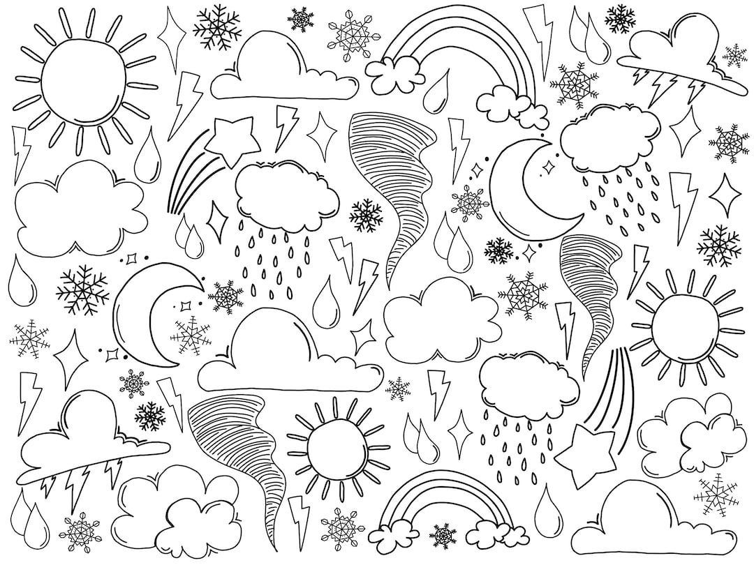 GIANT Weather Coloring Page digital Download Etsy UK