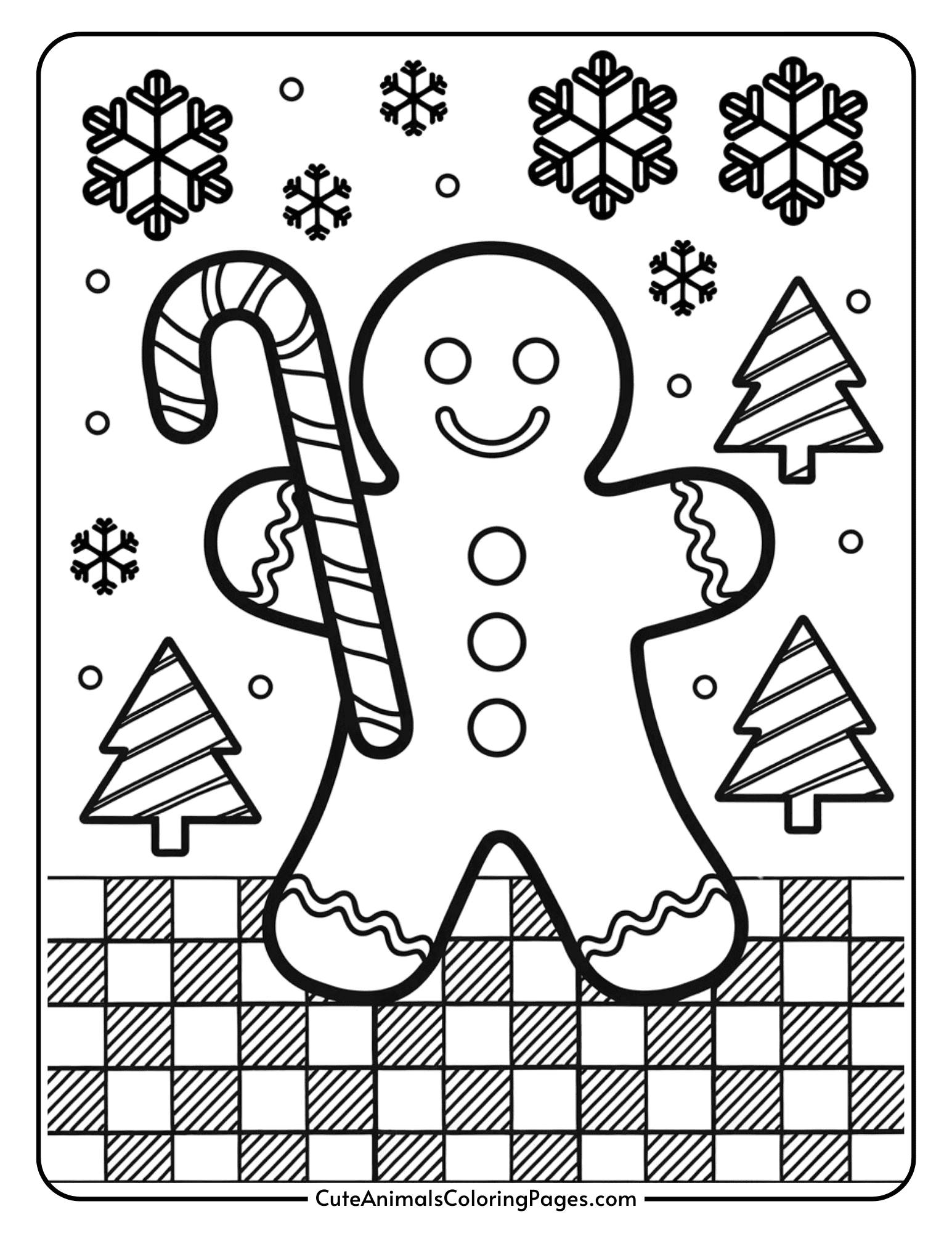Gingerbread Man Coloring Page 12 Fun PDF Printable Pages Cute Animals Coloring Pages